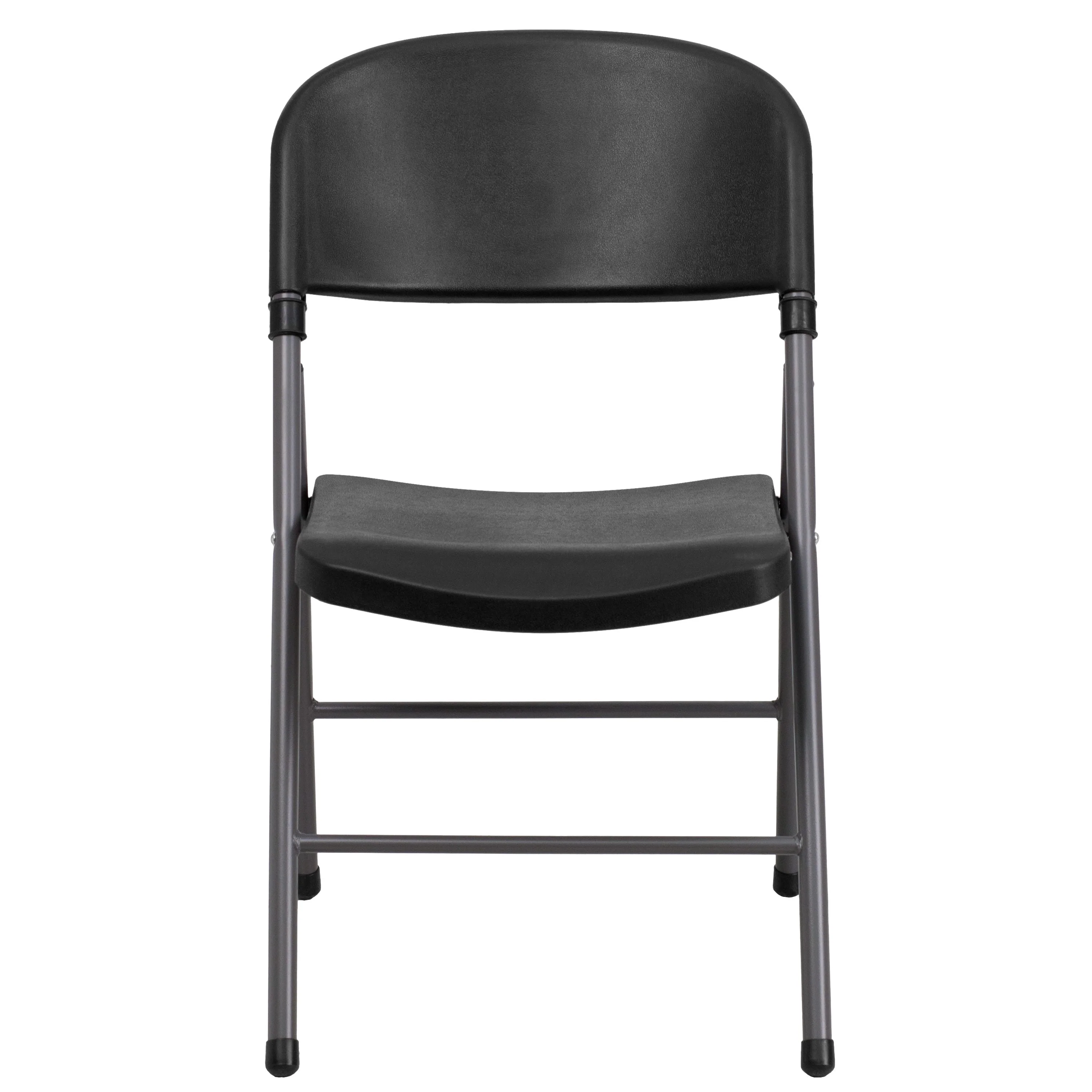 HERCULES Series 330 lb. Capacity Plastic Folding Chair with Charcoal Frame - Image 10