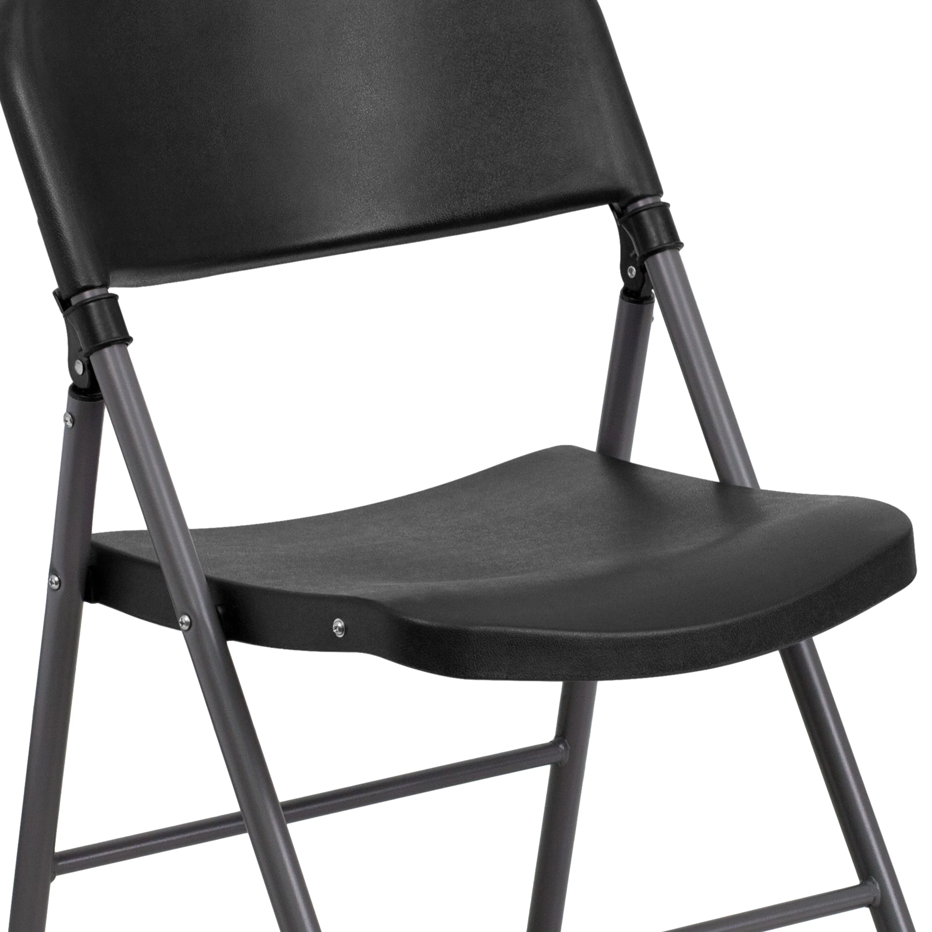 HERCULES Series 330 lb. Capacity Plastic Folding Chair with Charcoal Frame - Image 11