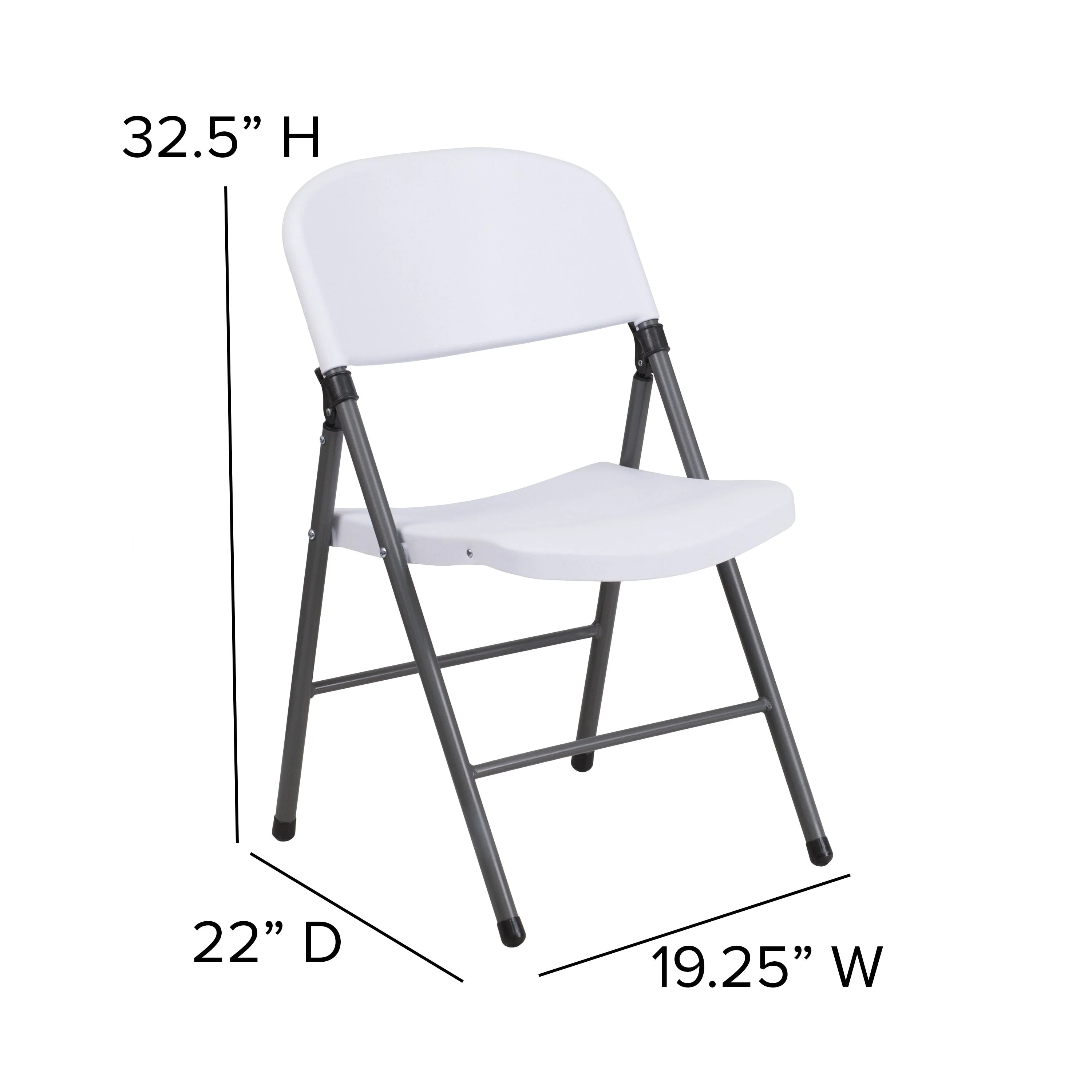 HERCULES Series 330 lb. Capacity Plastic Folding Chair with Charcoal Frame - Image 18