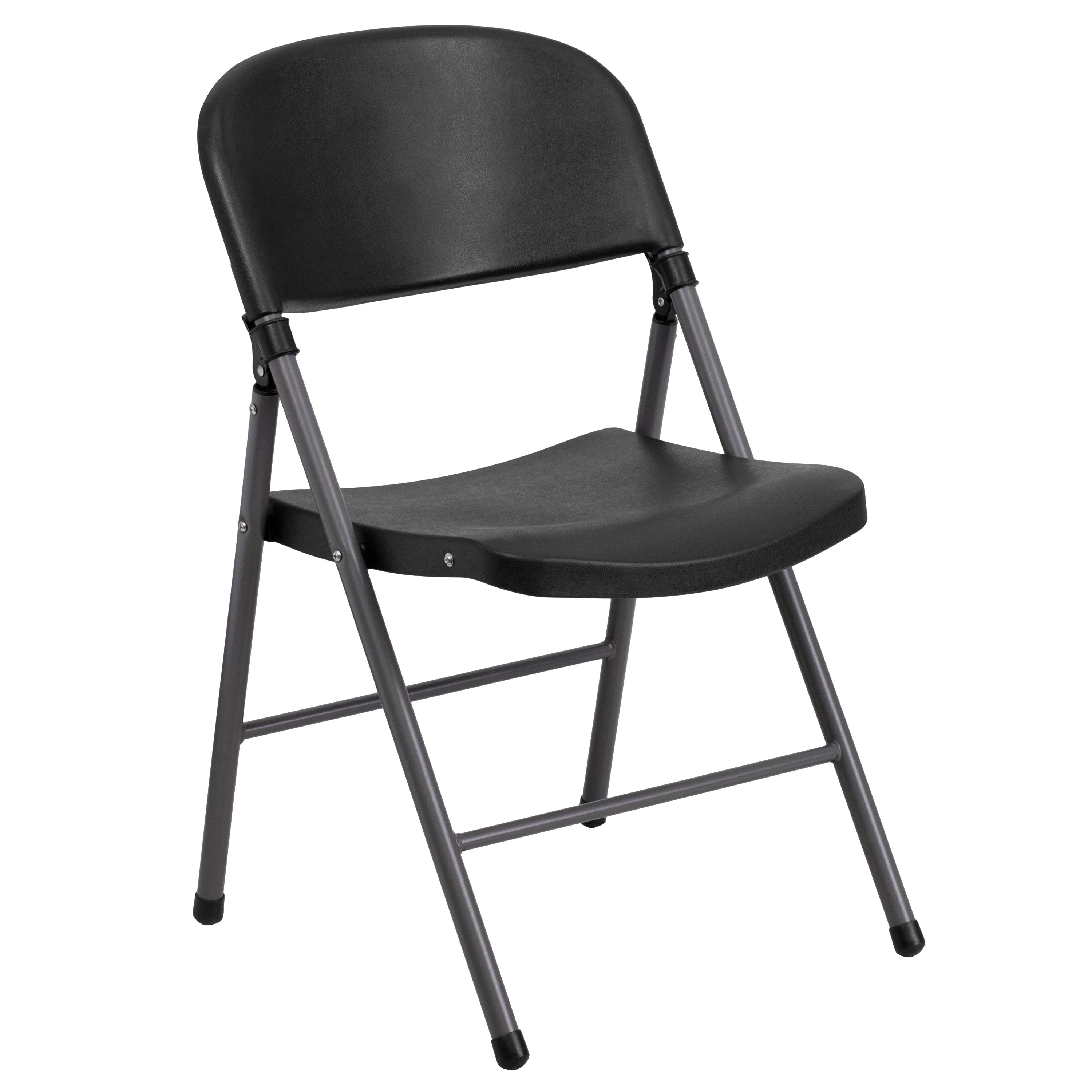 HERCULES Series 330 lb. Capacity Plastic Folding Chair with Charcoal Frame - Image 26