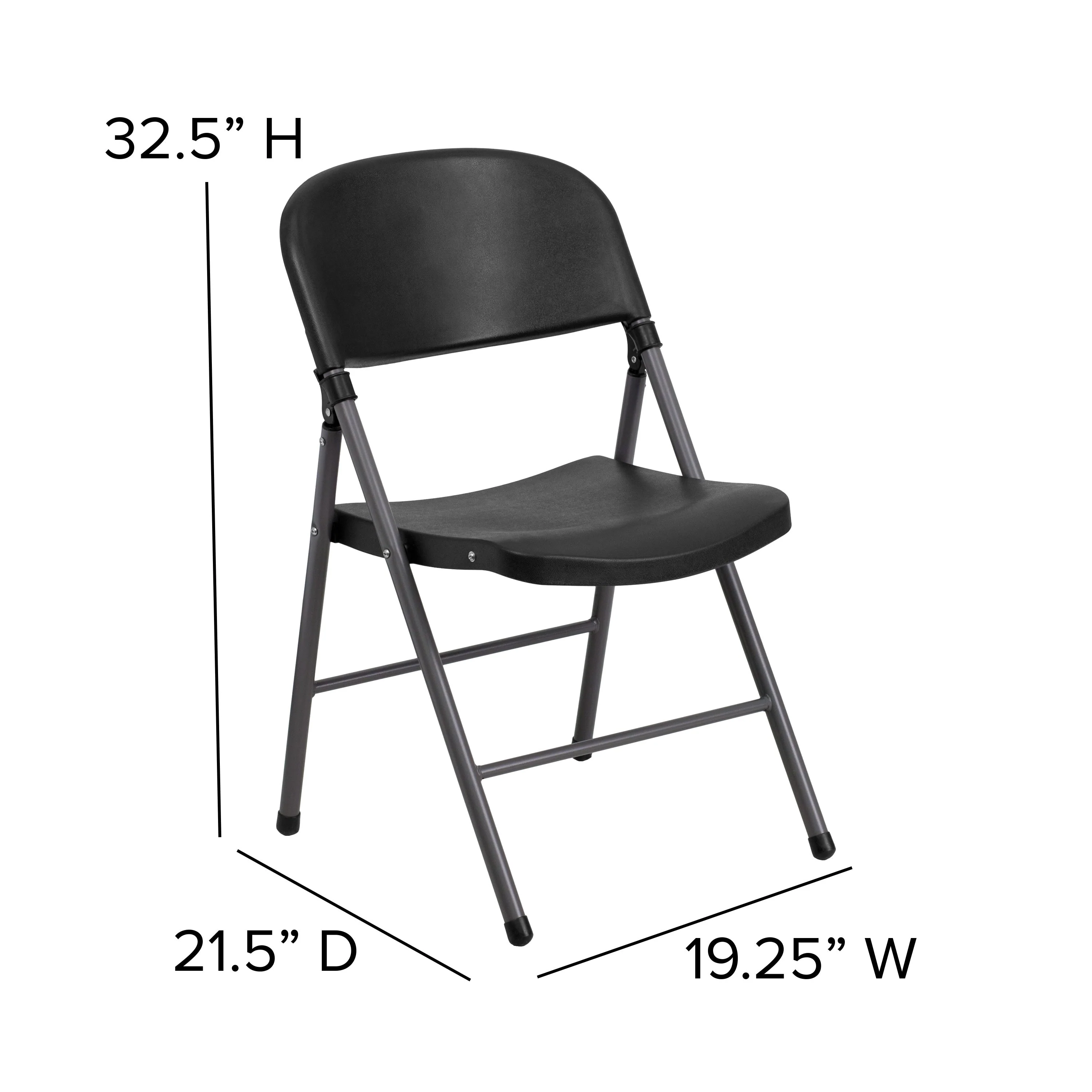 HERCULES Series 330 lb. Capacity Plastic Folding Chair with Charcoal Frame - Image 6