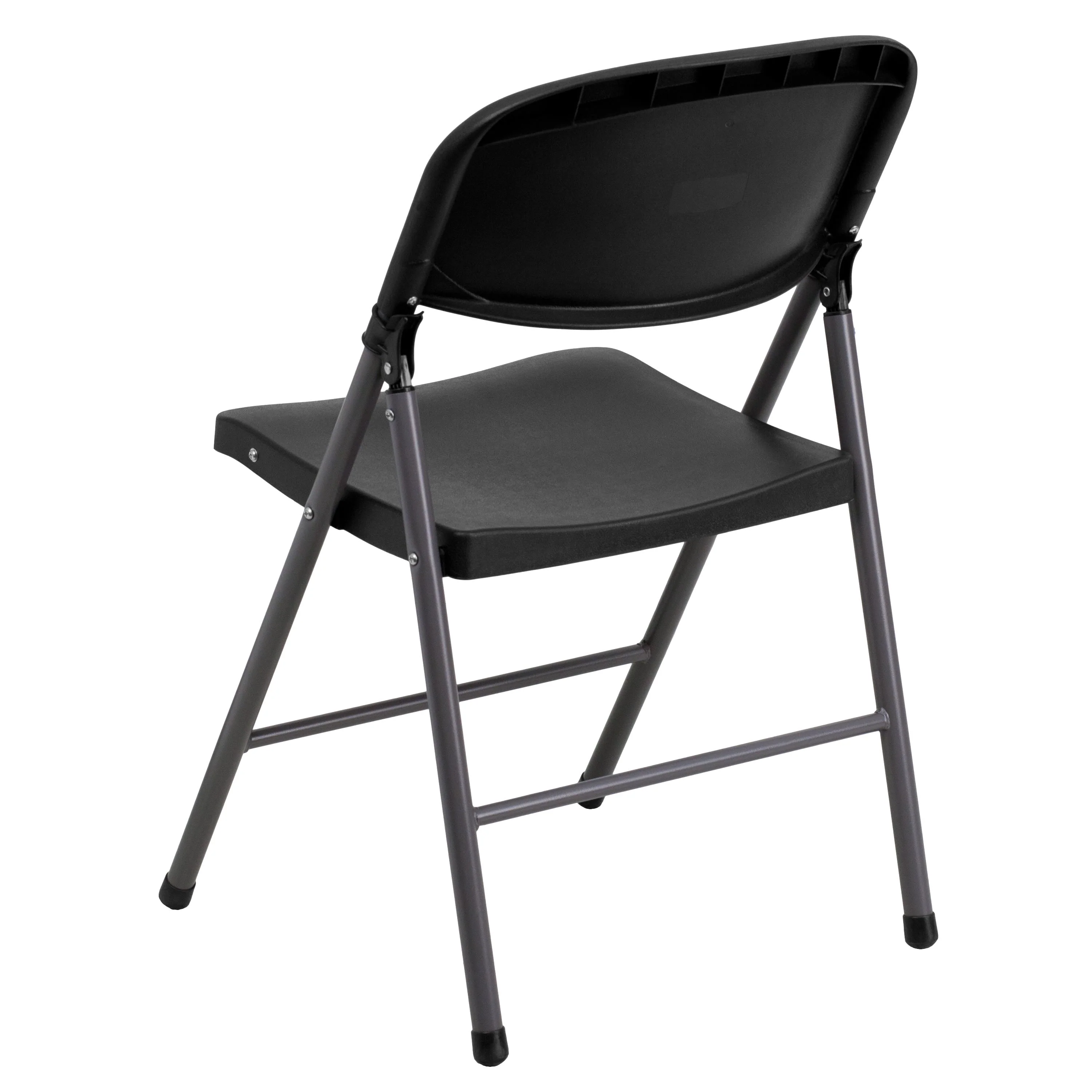 HERCULES Series 330 lb. Capacity Plastic Folding Chair with Charcoal Frame - Image 7
