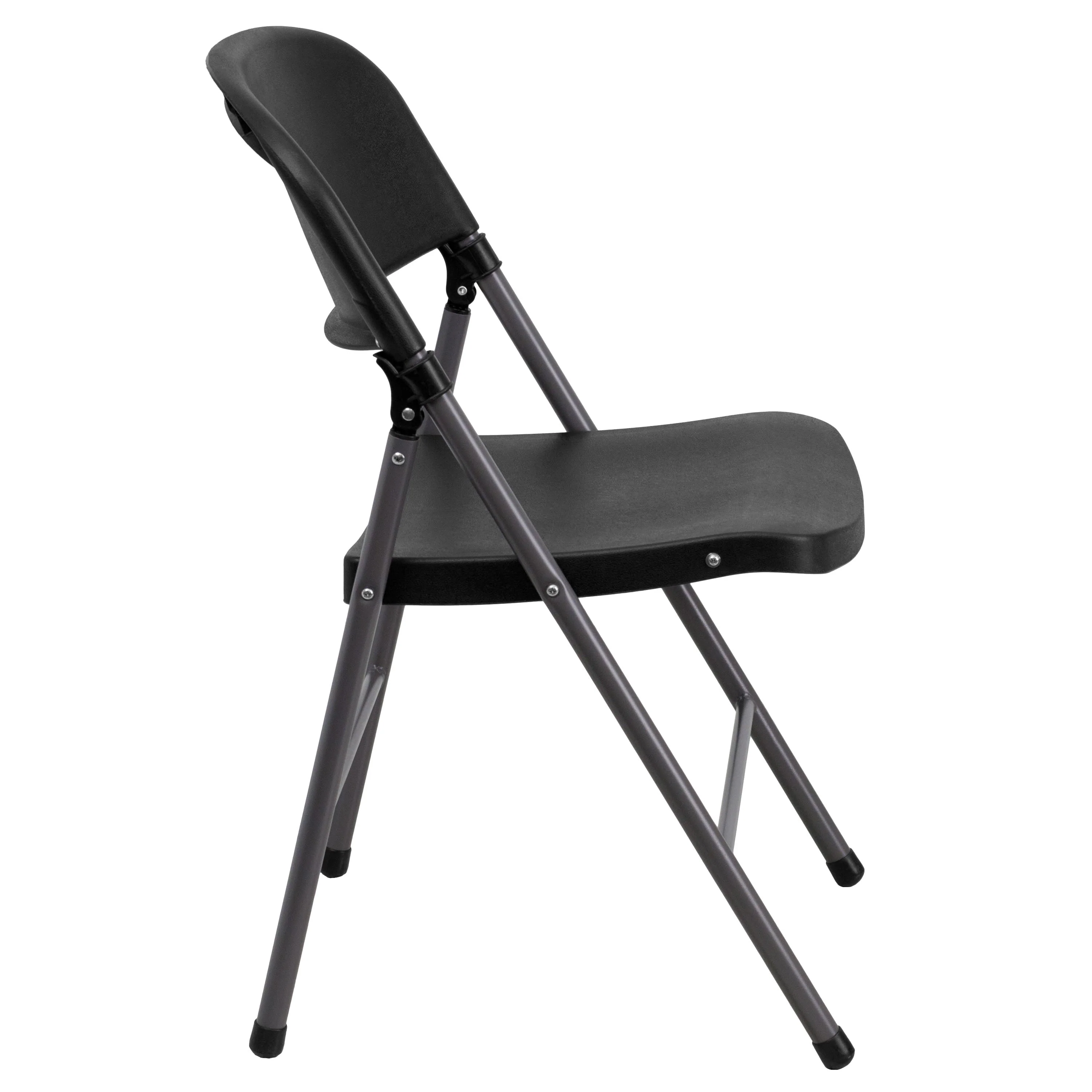 HERCULES Series 330 lb. Capacity Plastic Folding Chair with Charcoal Frame - Image 9