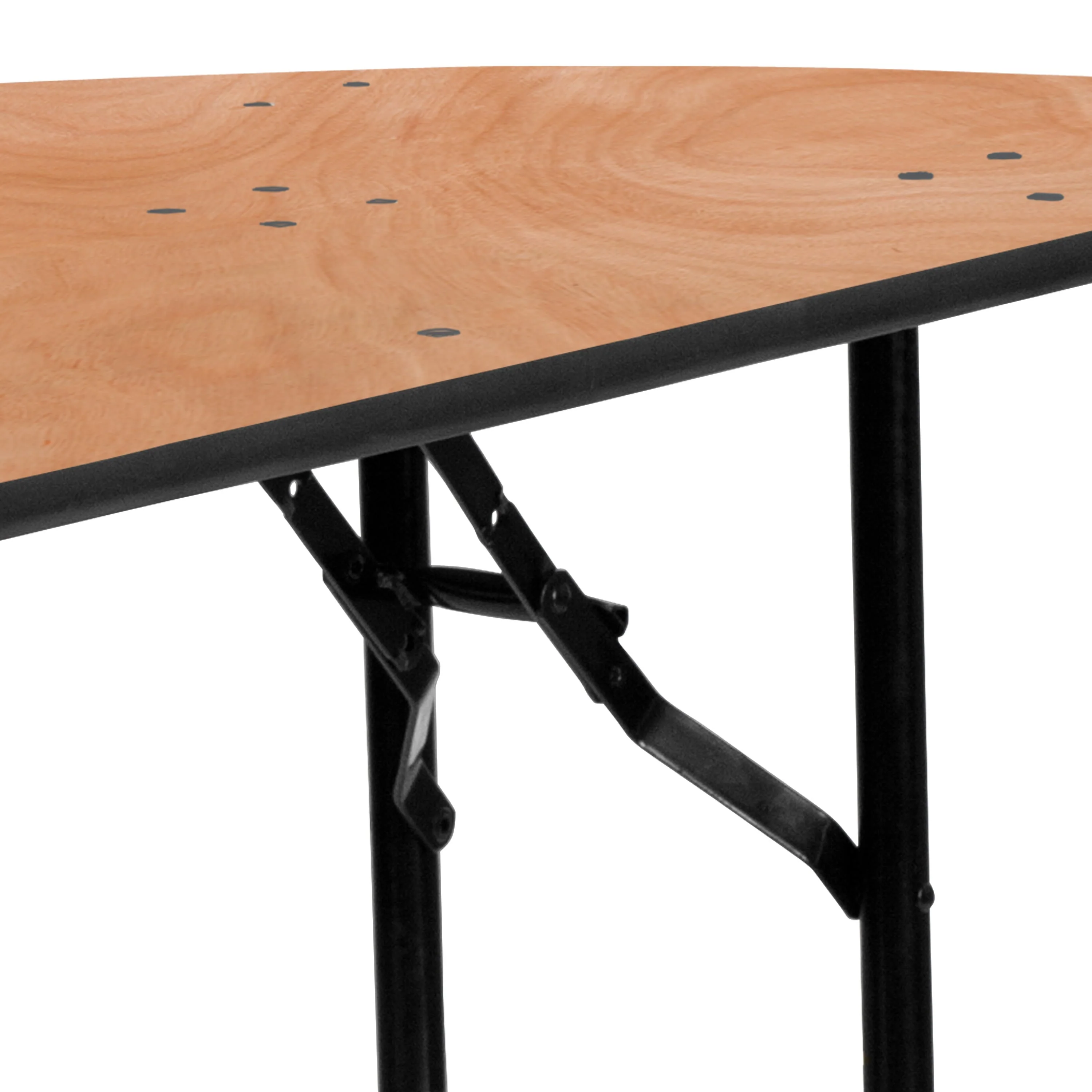 4-Foot Half-Round Wood Folding Banquet Table - Image 10