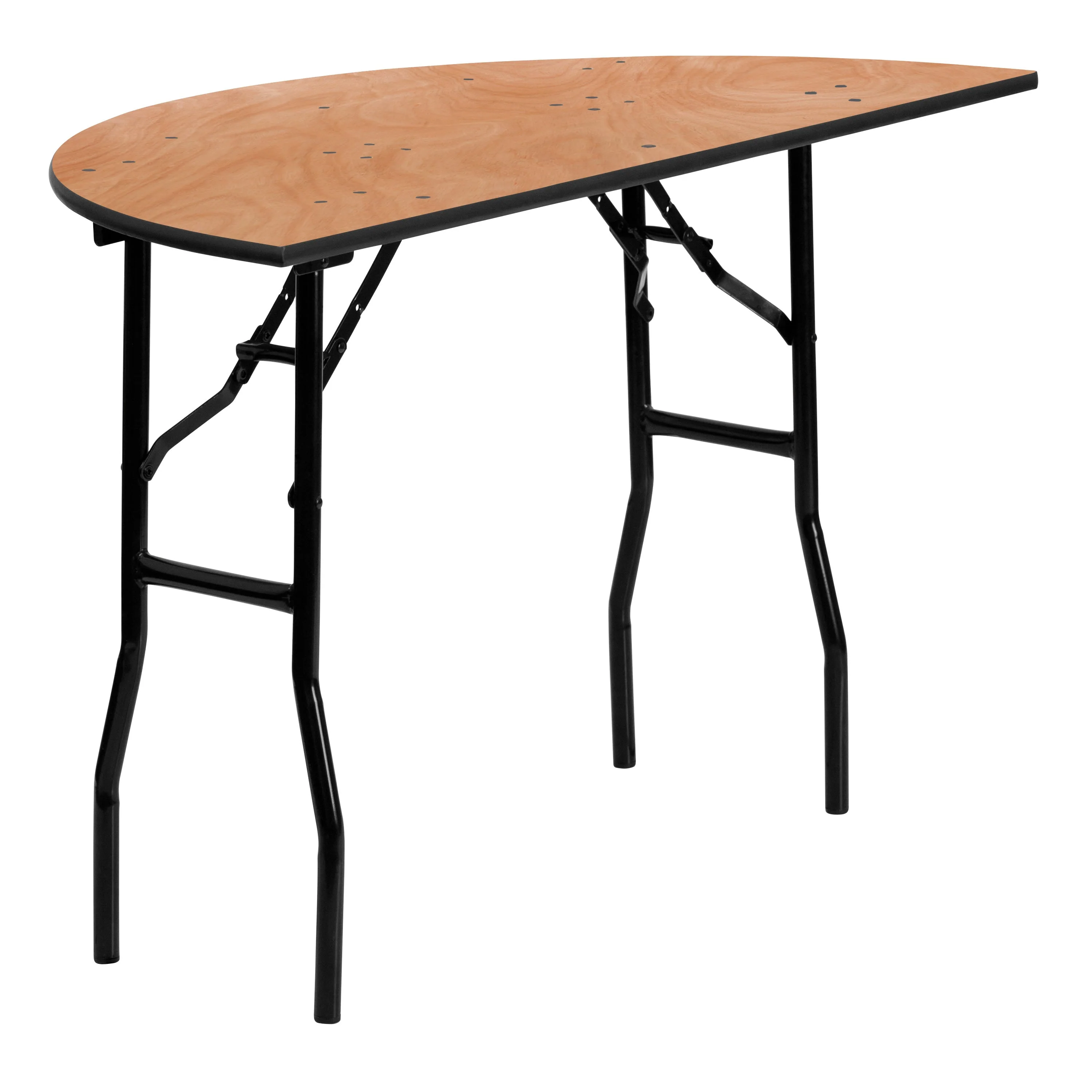 4-Foot Half-Round Wood Folding Banquet Table - Image 12