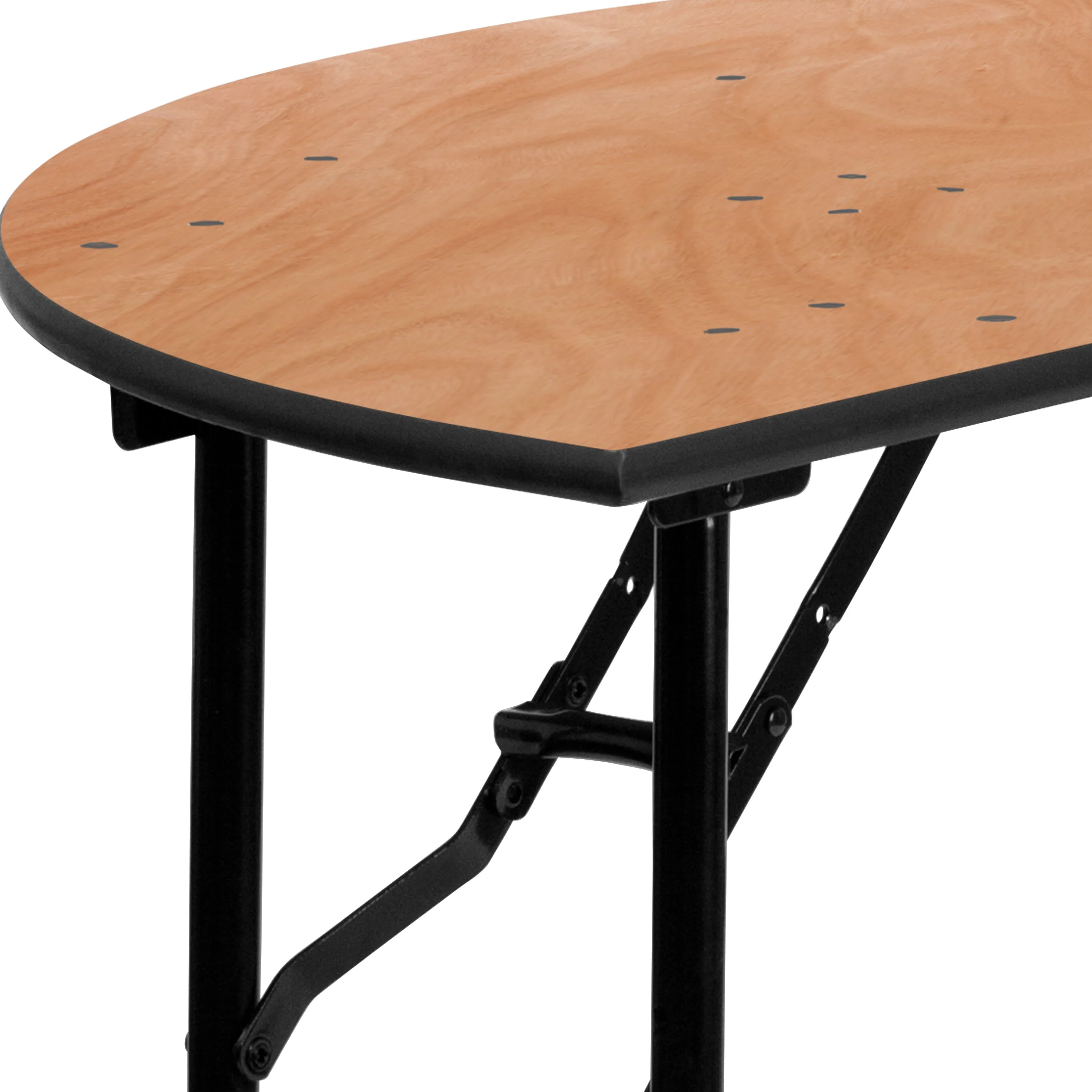 4-Foot Half-Round Wood Folding Banquet Table - Image 7