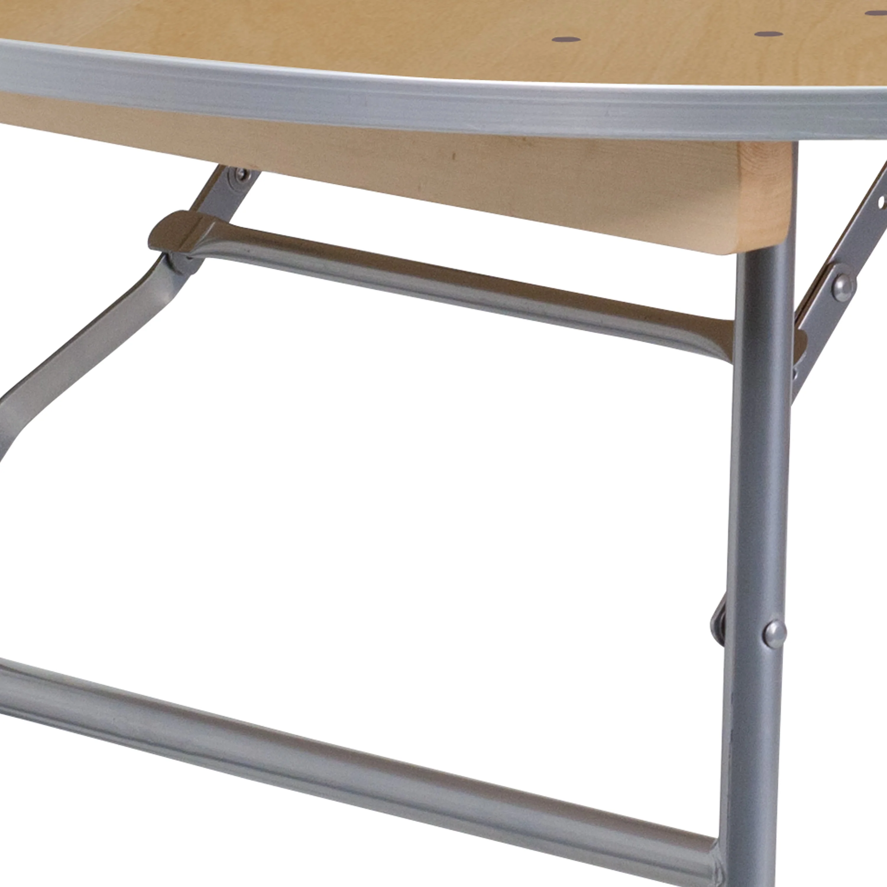4-Foot Round HEAVY DUTY Birchwood Folding Banquet Table with METAL Edges - Image 10