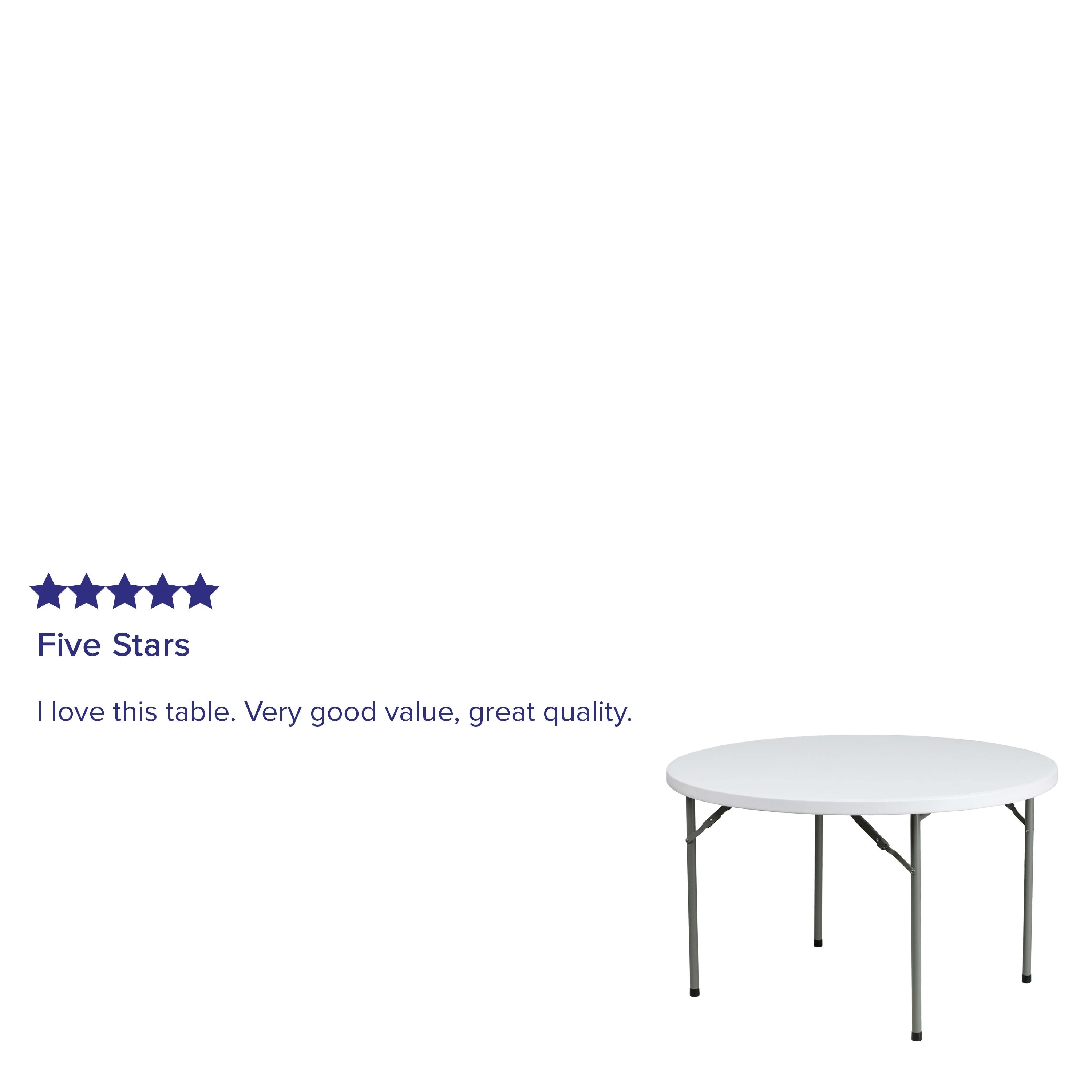 4-Foot Round Plastic Folding Table - Image 4