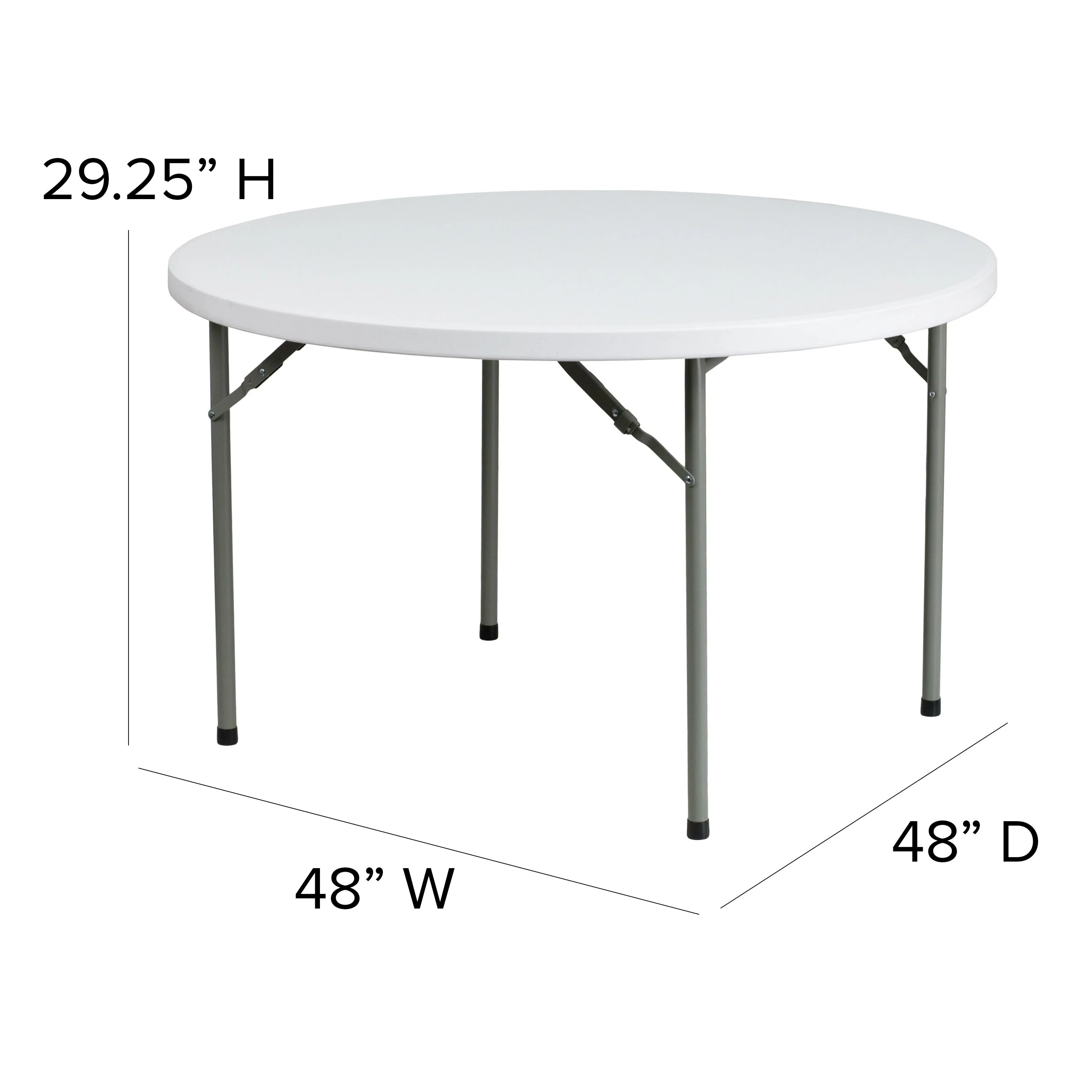 4-Foot Round Plastic Folding Table - Image 5