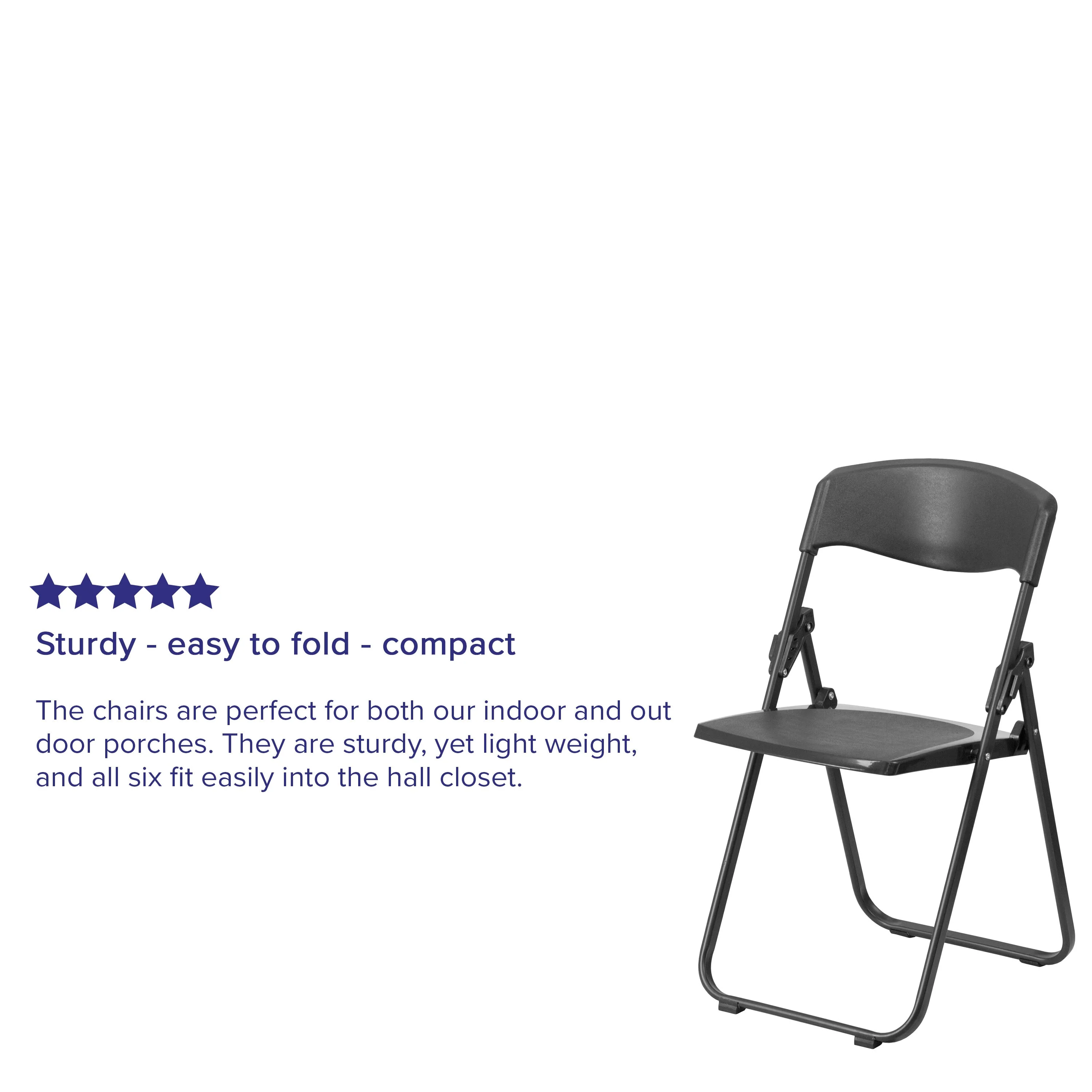 HERCULES Series 500 lb. Capacity Heavy Duty Plastic Folding Chair with Built-in Ganging Brackets - Image 4
