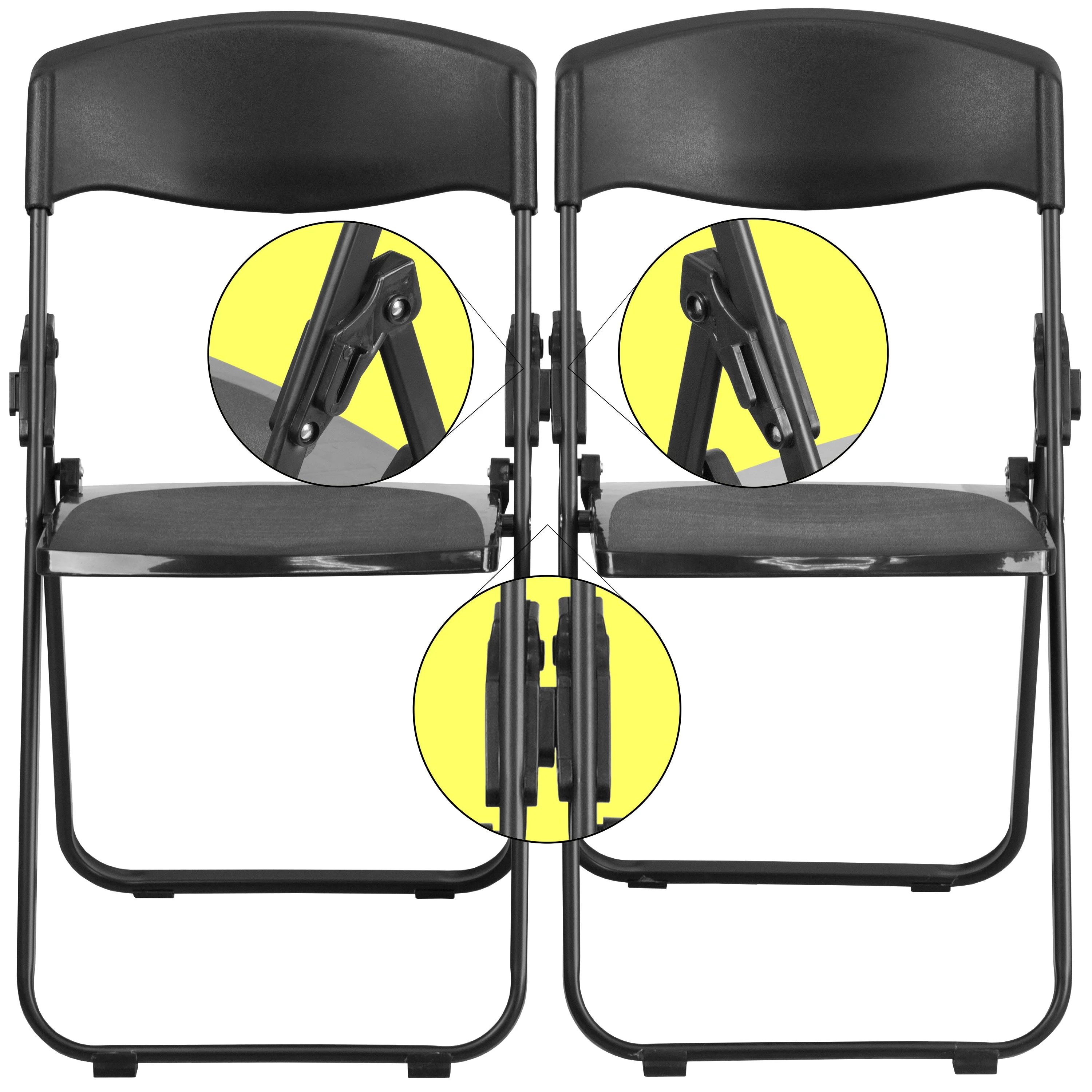 HERCULES Series 500 lb. Capacity Heavy Duty Plastic Folding Chair with Built-in Ganging Brackets - Image 8