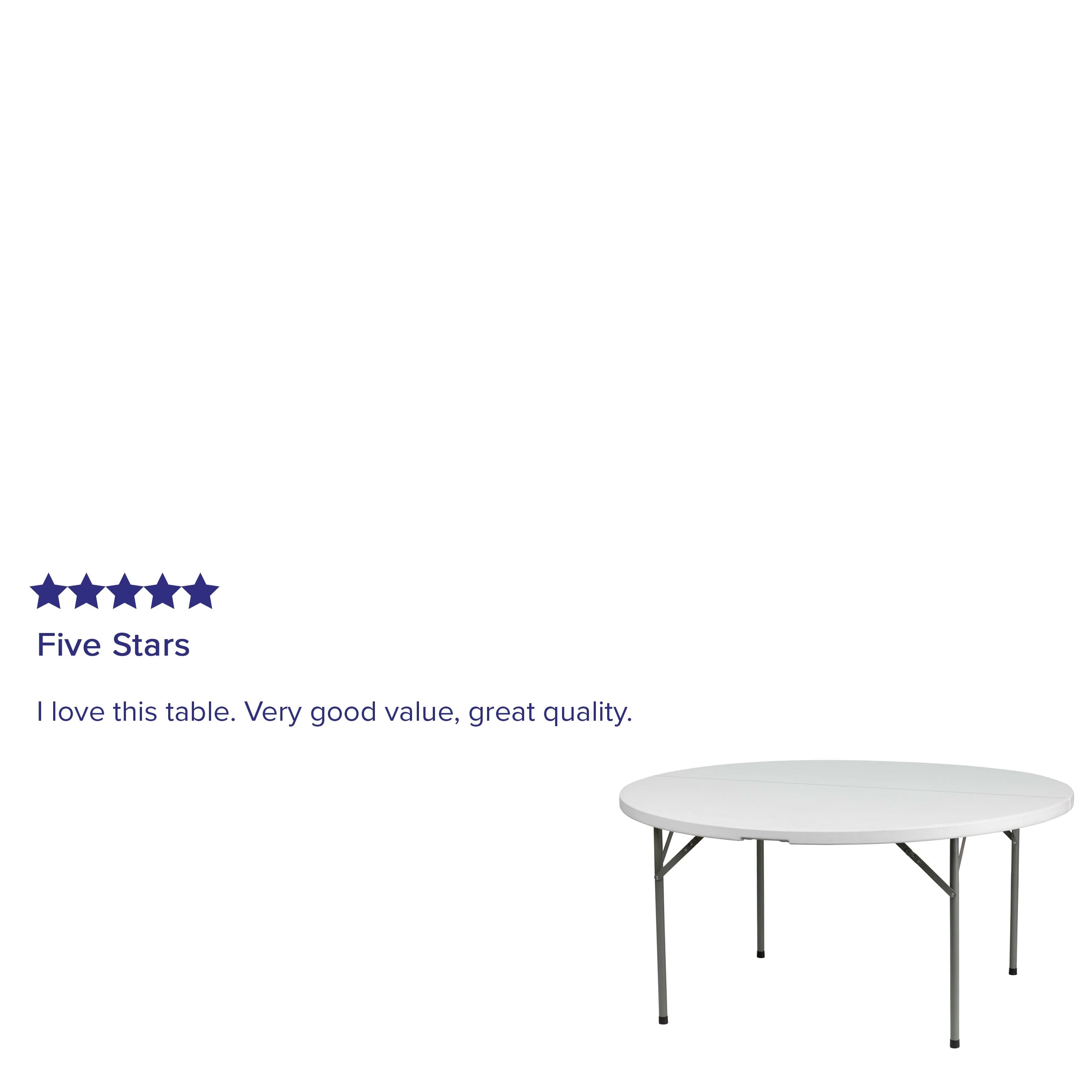 5-Foot Round Plastic Folding Table - Image 4