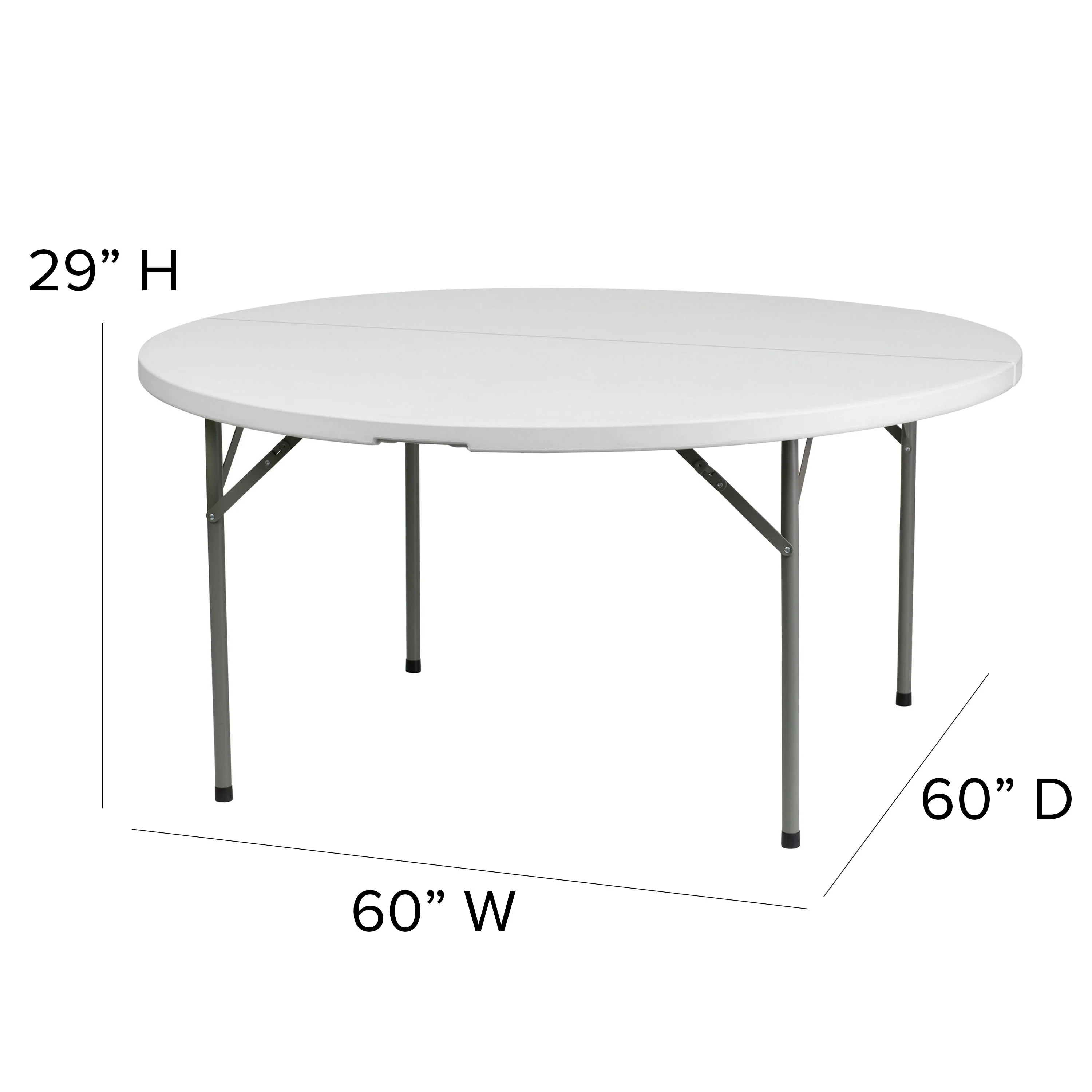 5-Foot Round Plastic Folding Table - Image 7