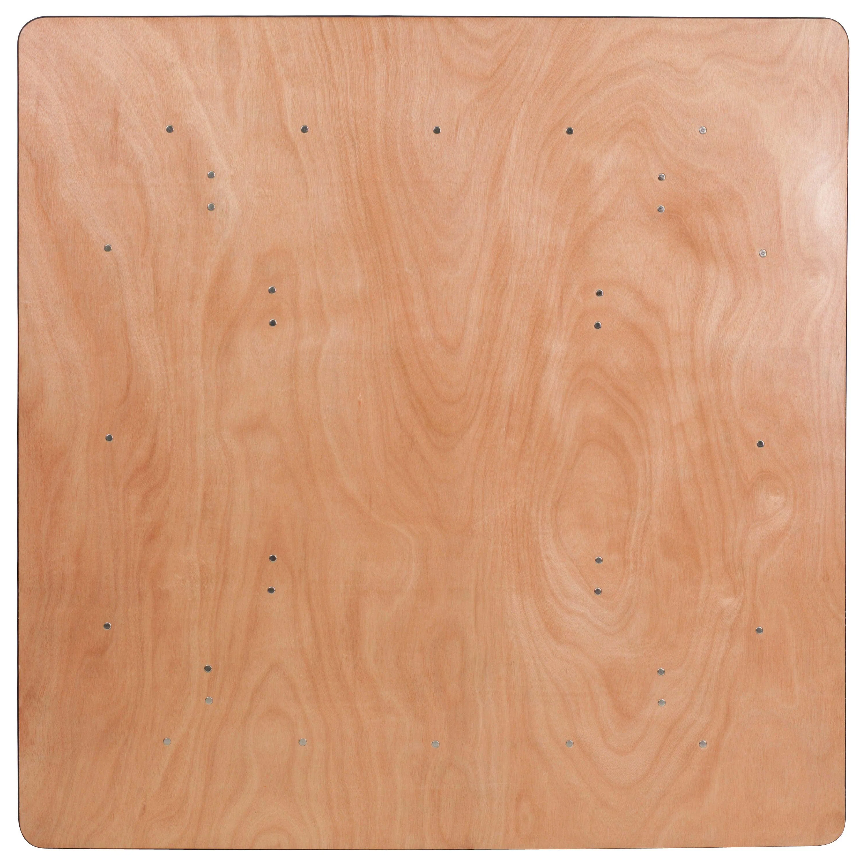 5-Foot Square Wood Folding Banquet Table - Image 3