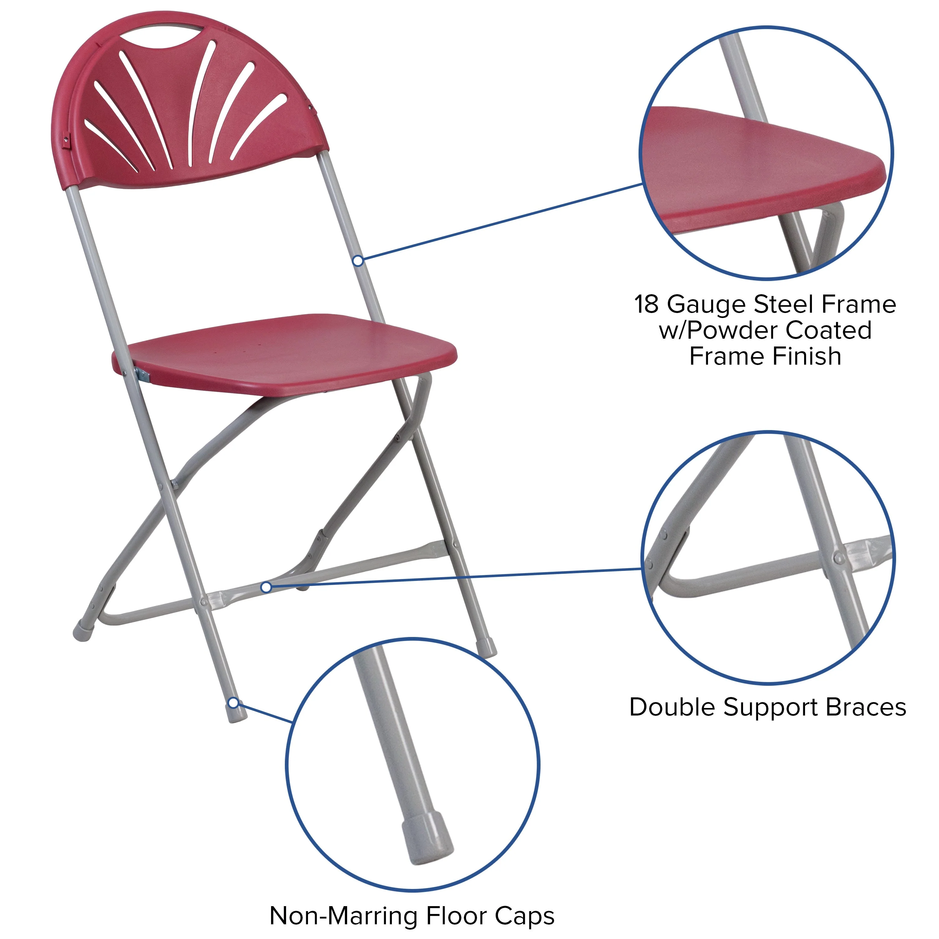 HERCULES Series 650 lb. Capacity Plastic Fan Back Folding Chair - Image 122