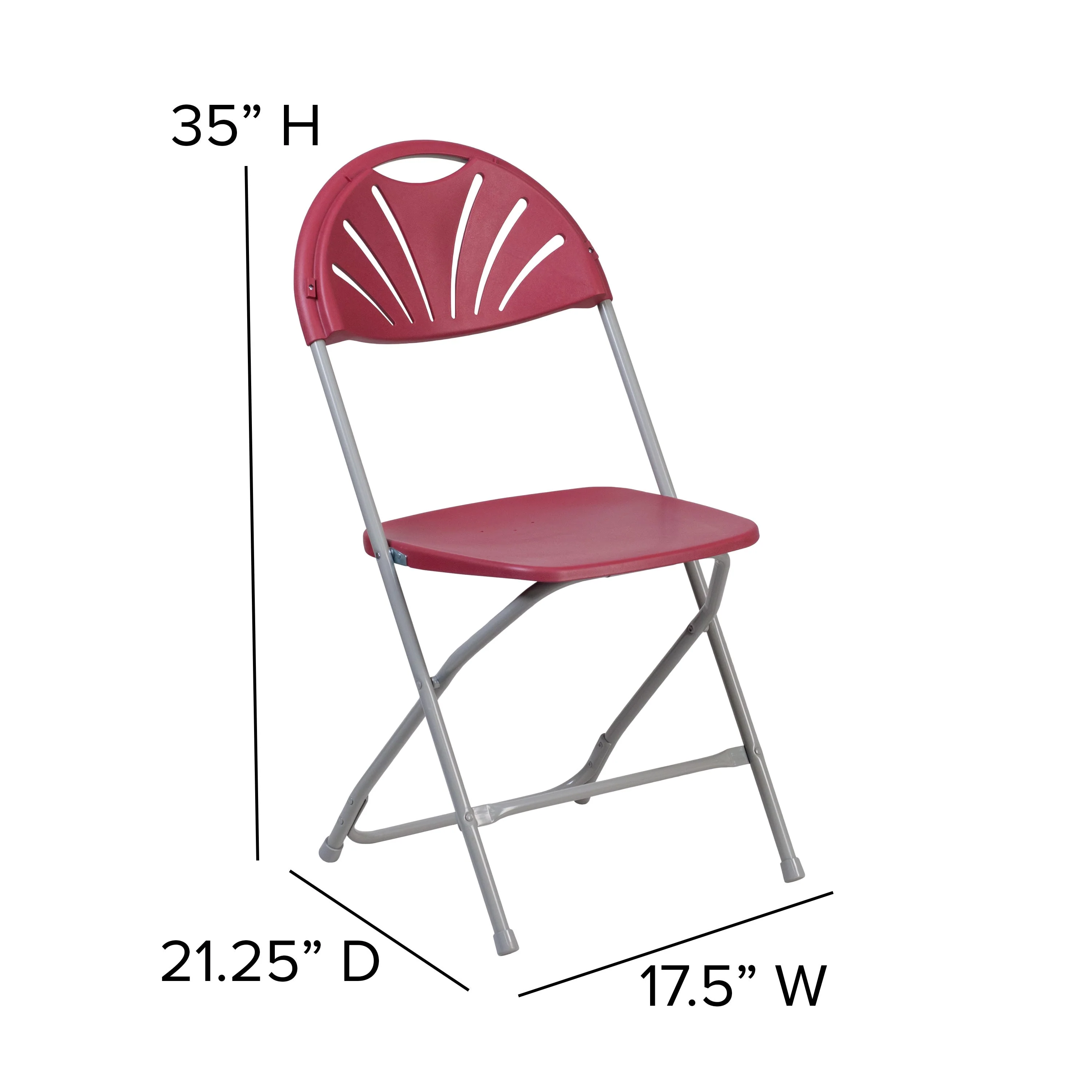 HERCULES Series 650 lb. Capacity Plastic Fan Back Folding Chair - Image 123