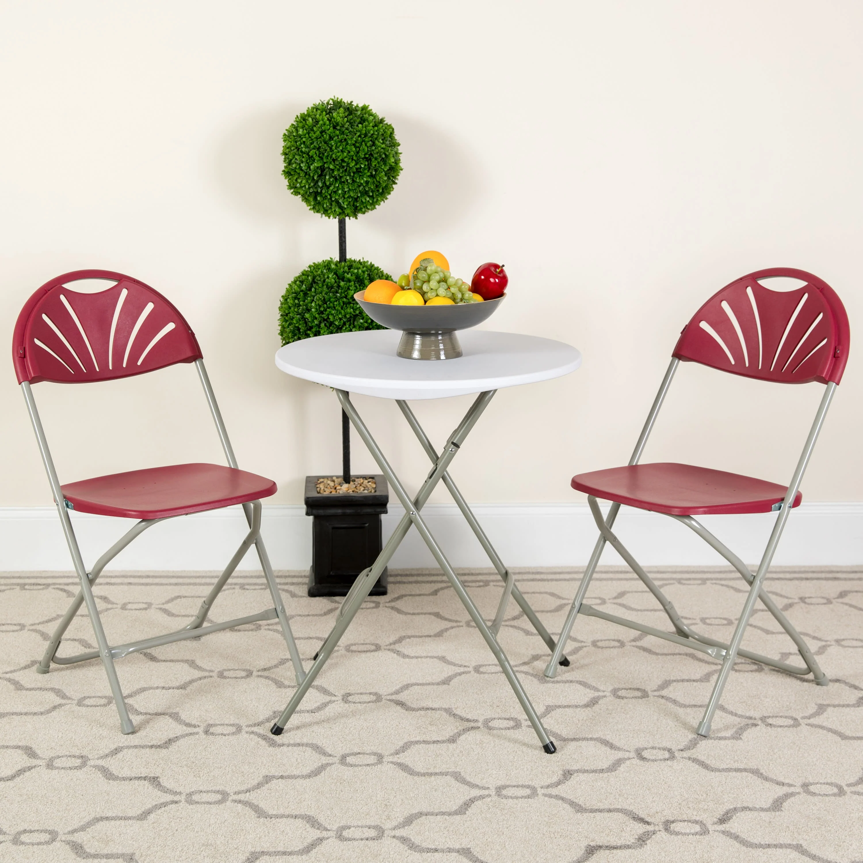 HERCULES Series 650 lb. Capacity Plastic Fan Back Folding Chair - Image 26