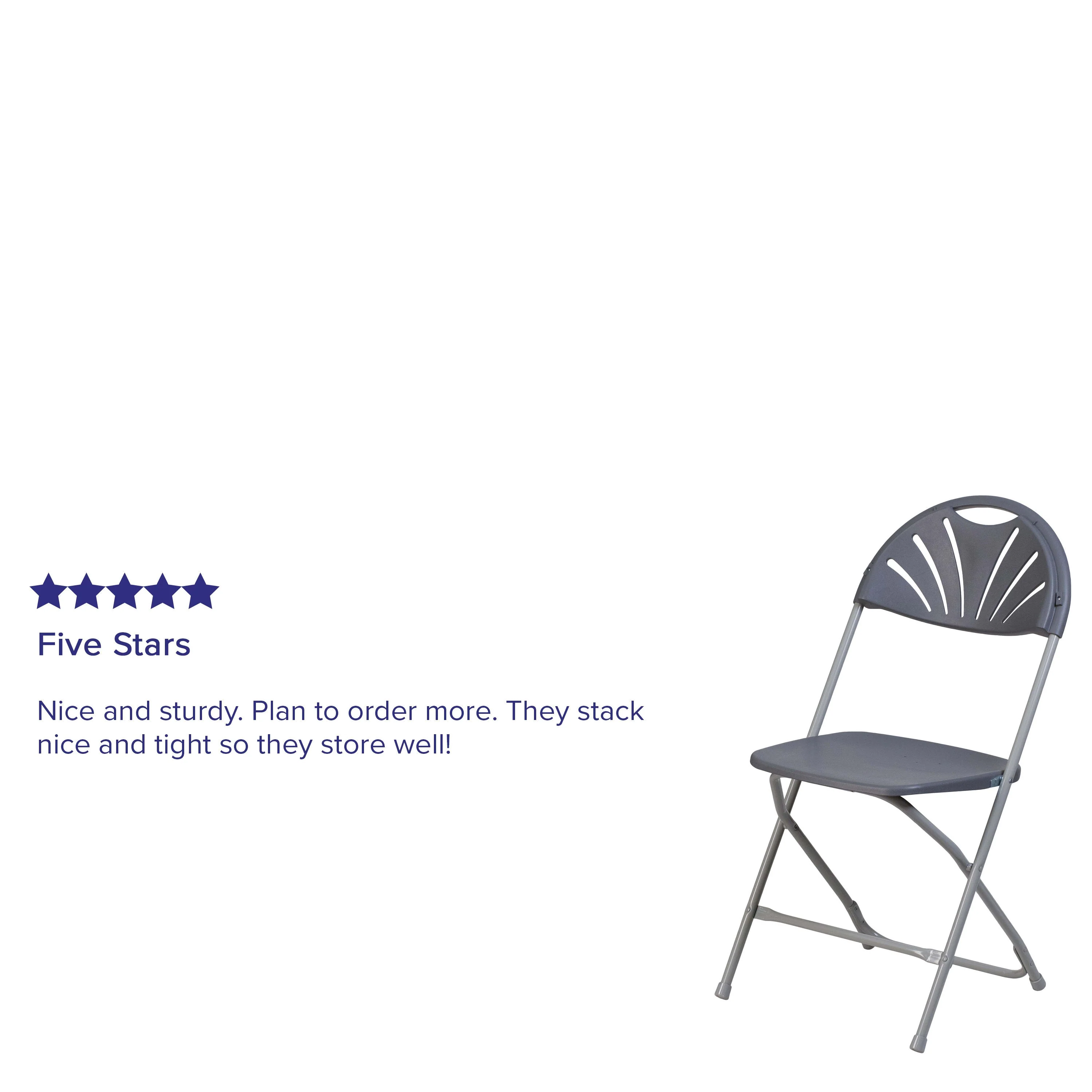 HERCULES Series 650 lb. Capacity Plastic Fan Back Folding Chair - Image 4