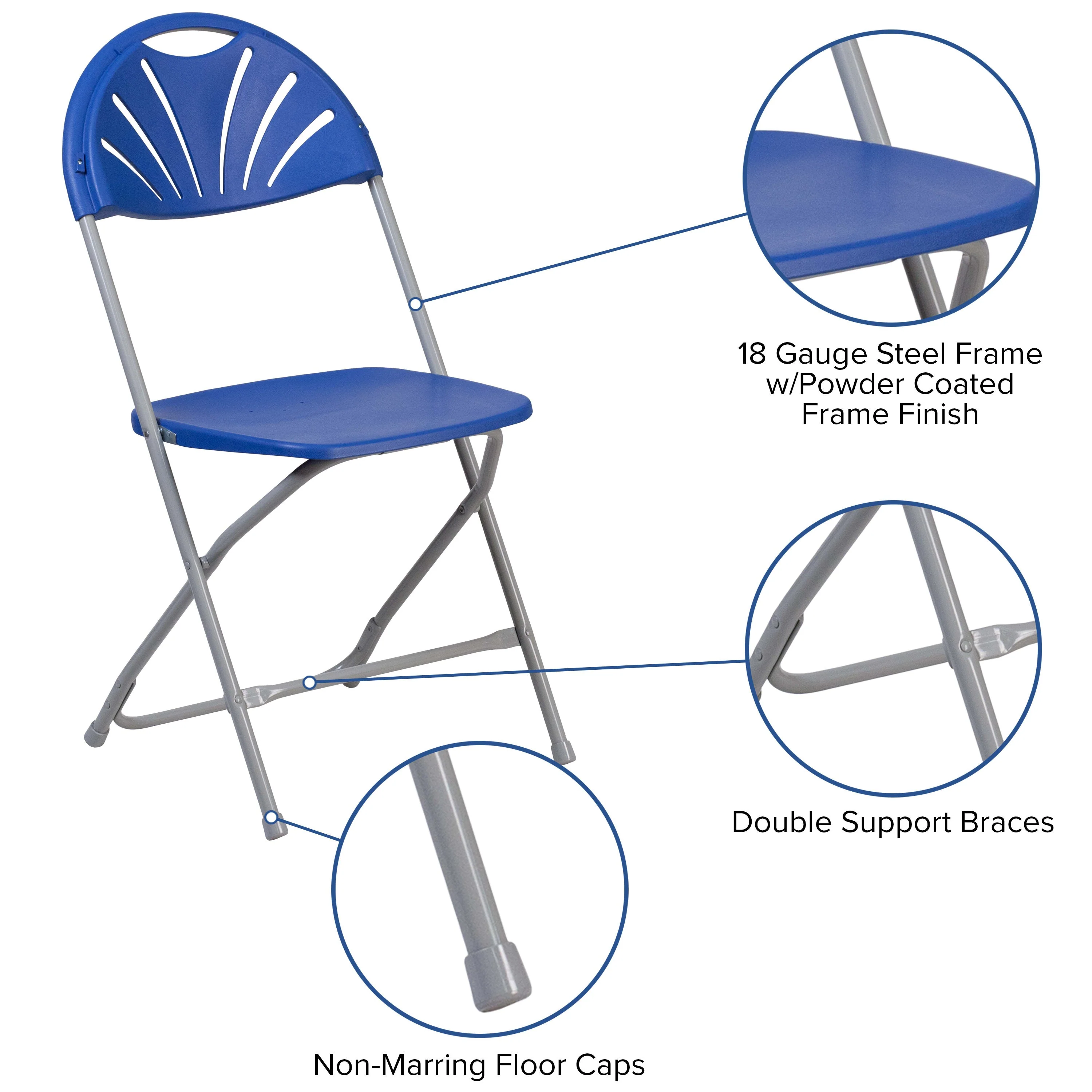 HERCULES Series 650 lb. Capacity Plastic Fan Back Folding Chair - Image 57
