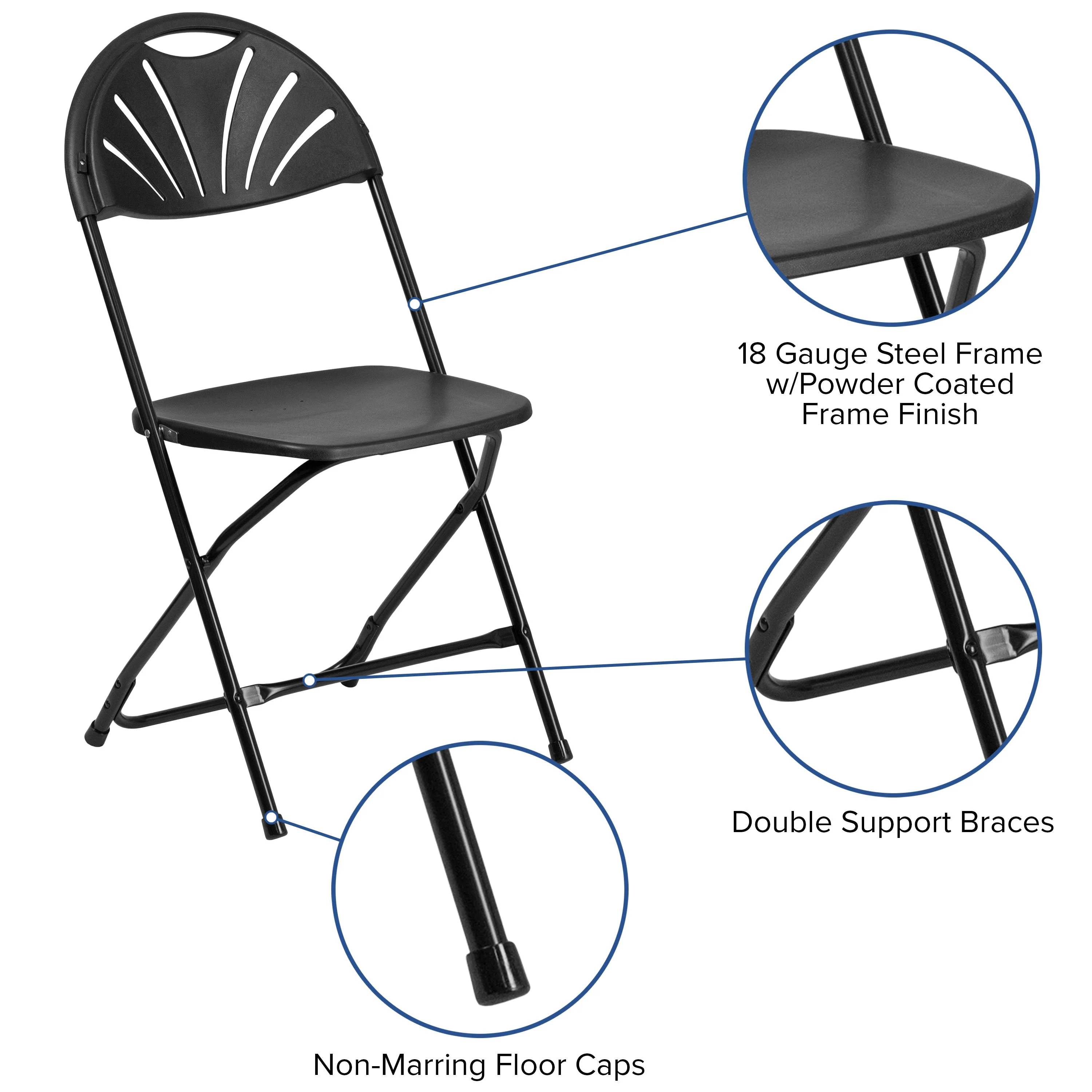 HERCULES Series 650 lb. Capacity Plastic Fan Back Folding Chair - Image 74