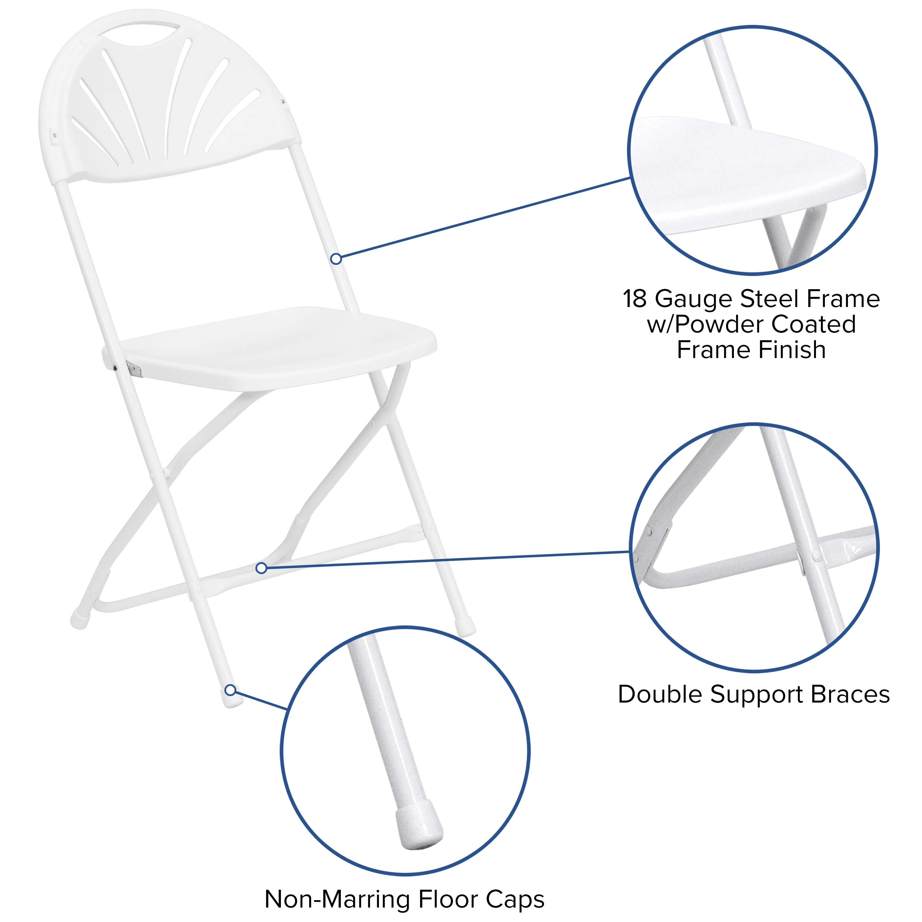 HERCULES Series 650 lb. Capacity Plastic Fan Back Folding Chair - Image 98