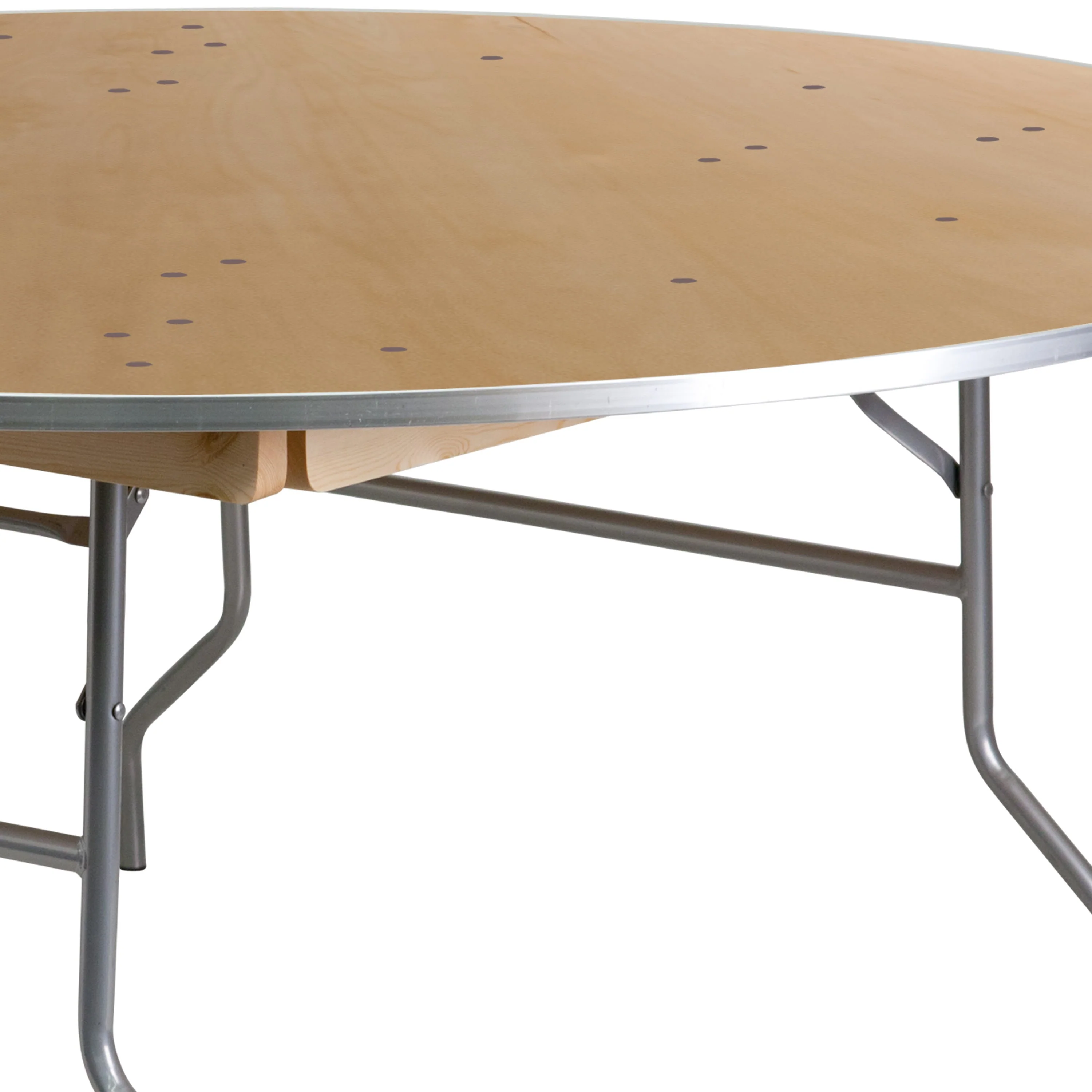 6-Foot Round HEAVY DUTY Birchwood Folding Banquet Table with METAL Edges - Image 10