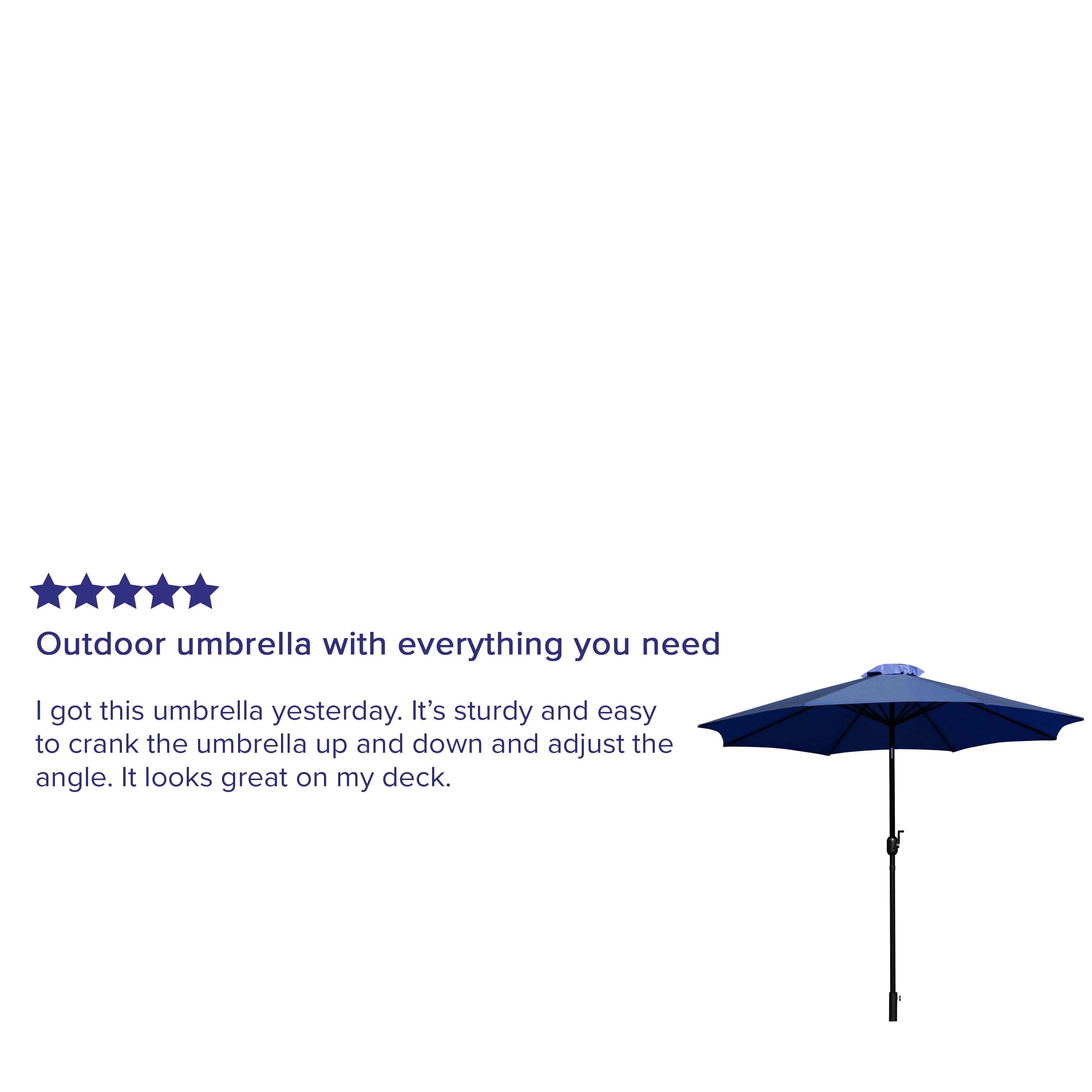 Kona 9 FT Round Umbrella with 1.5" Diameter Aluminum Pole with Crank and Tilt Function - Image 16