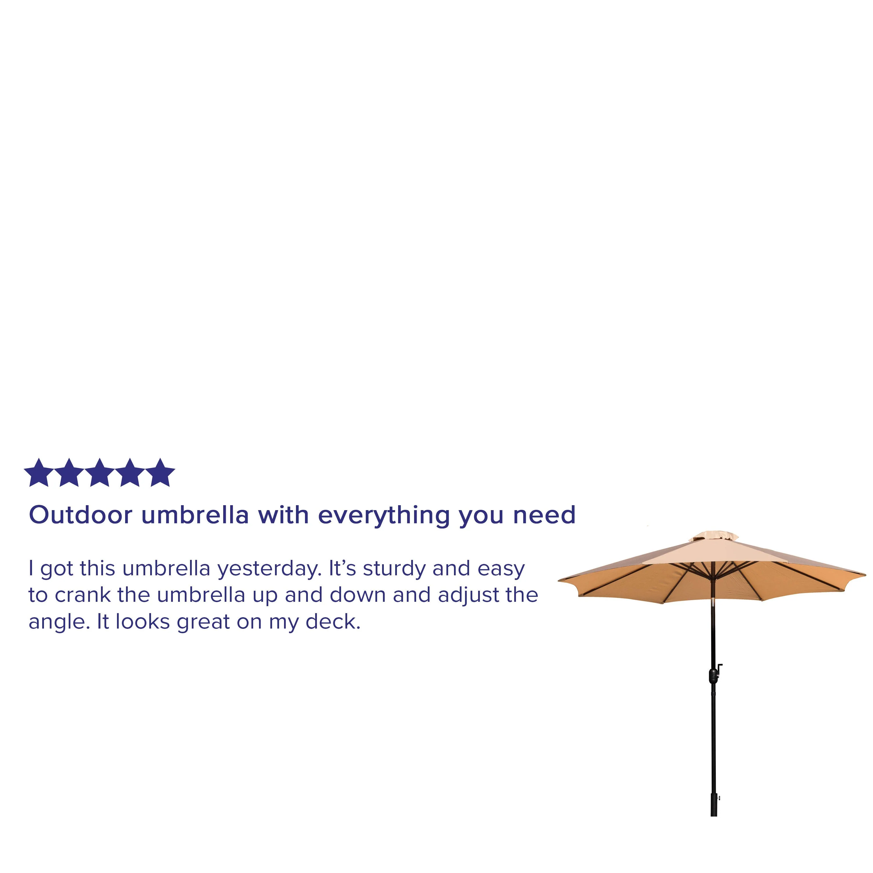Kona 9 FT Round Umbrella with 1.5" Diameter Aluminum Pole with Crank and Tilt Function - Image 28