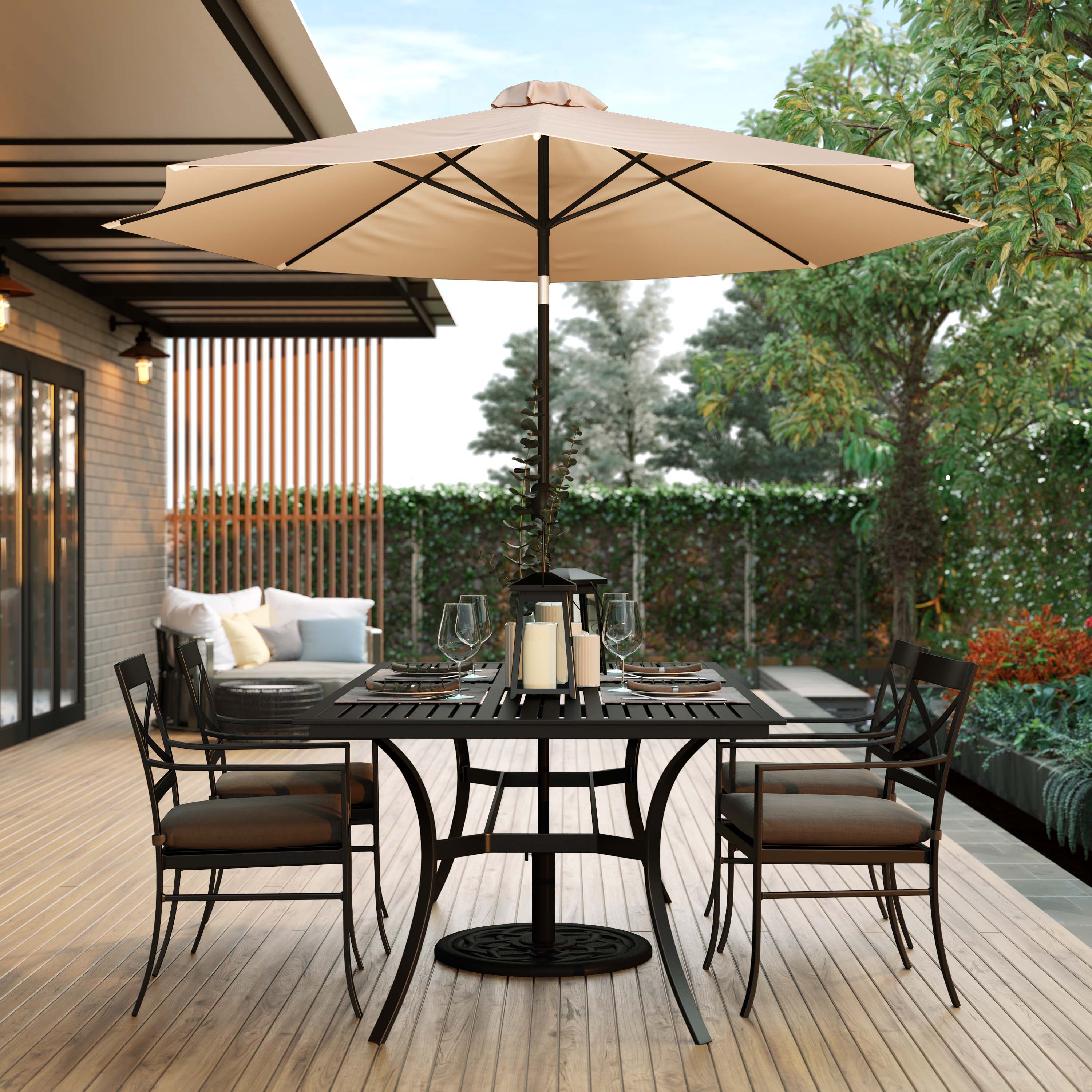 Kona 9 FT Round Umbrella with 1.5" Diameter Aluminum Pole with Crank and Tilt Function - Image 31