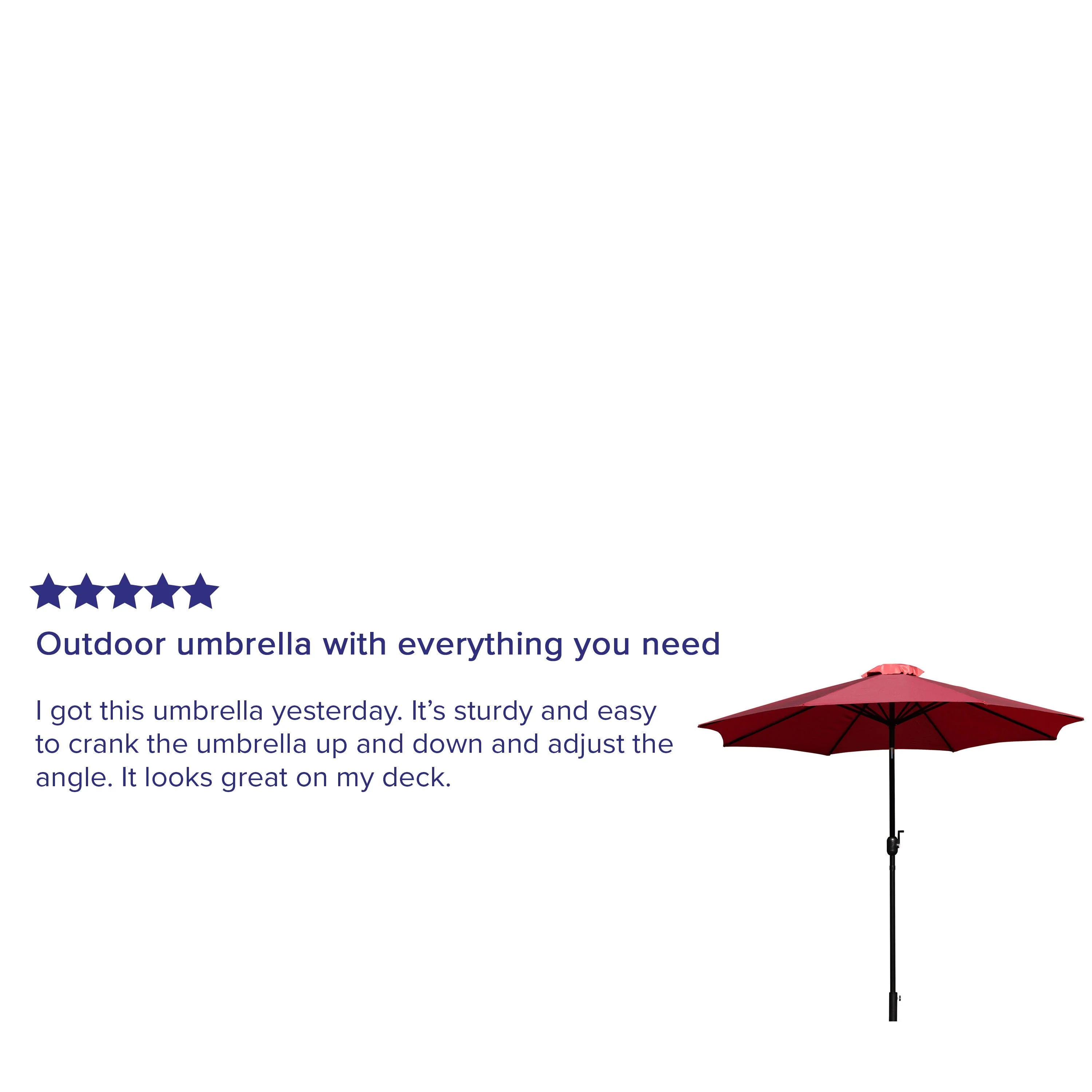 Kona 9 FT Round Umbrella with 1.5" Diameter Aluminum Pole with Crank and Tilt Function - Image 40