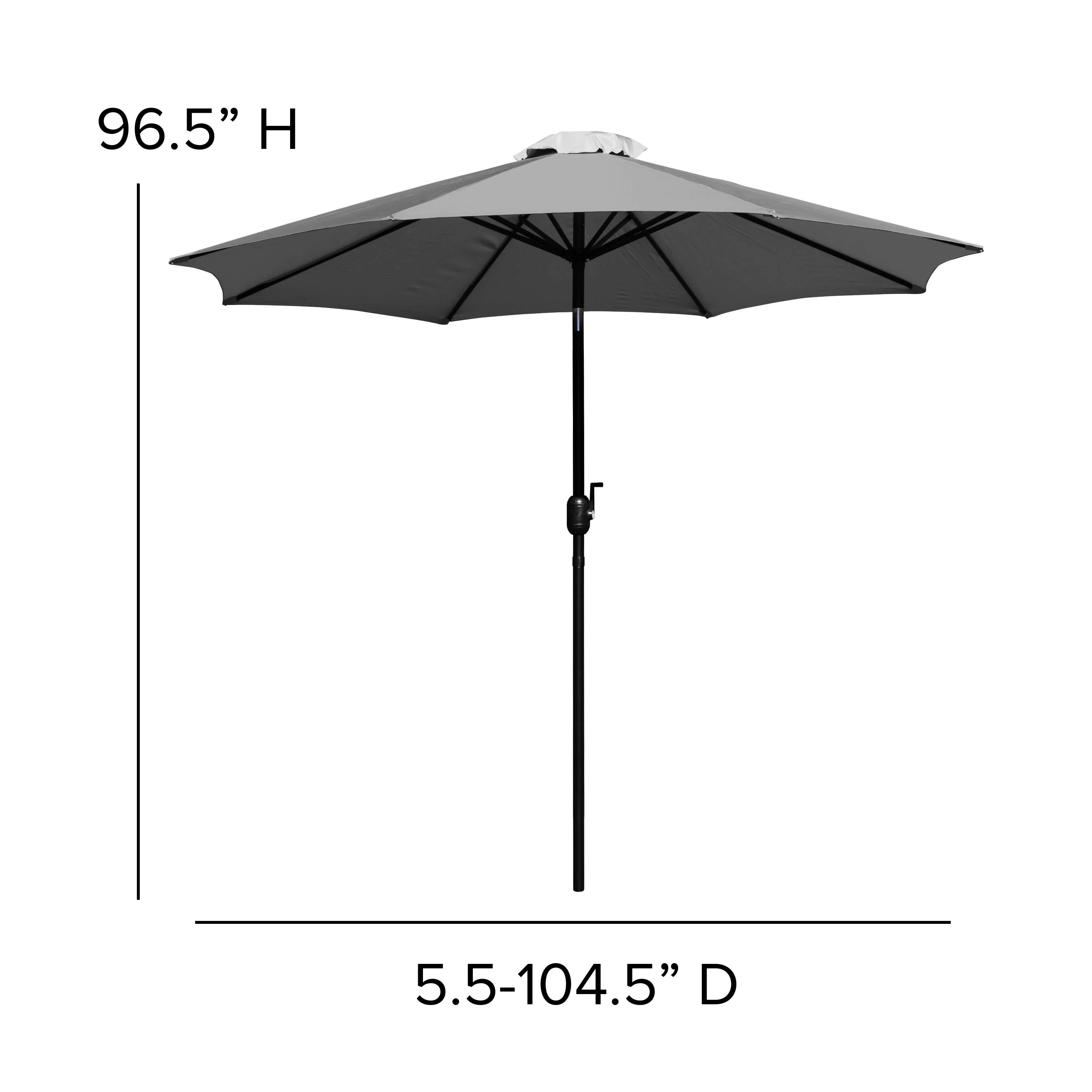 Kona 9 FT Round Umbrella with 1.5" Diameter Aluminum Pole with Crank and Tilt Function - Image 54