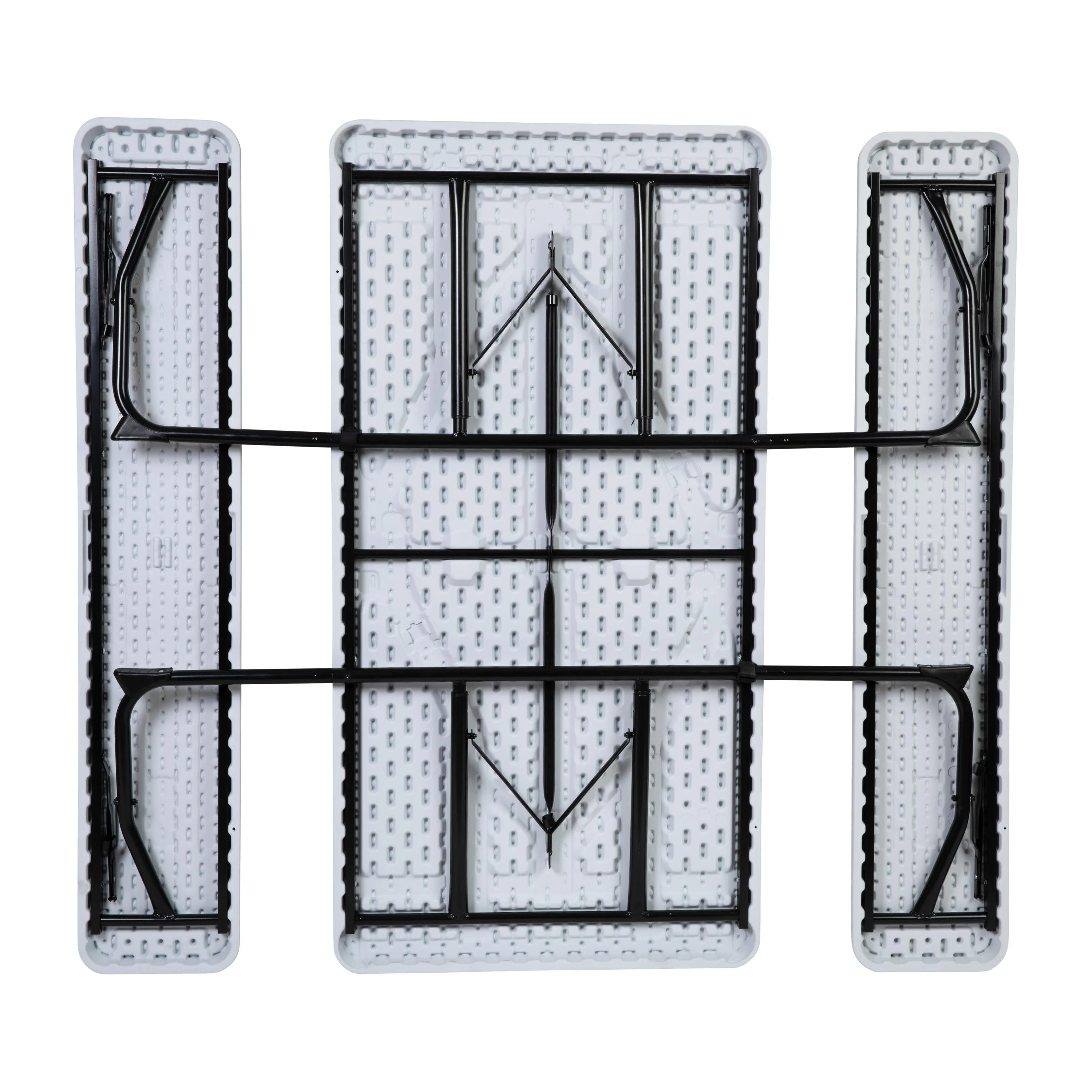 Insta-Fold Wood Grain Folding Picnic Table and Benches - 4.5 Foot Folding Table - Image 10