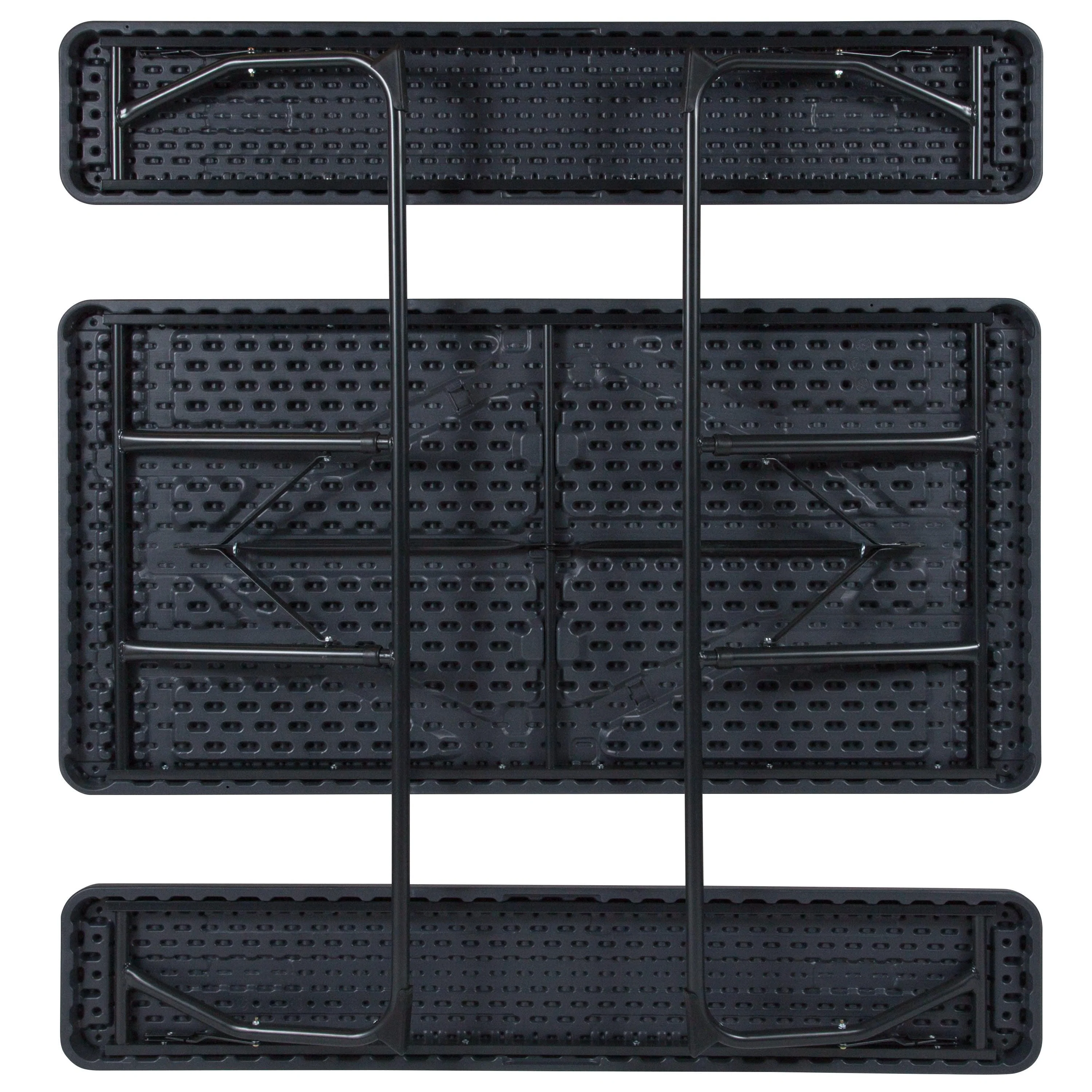 Insta-Fold Wood Grain Folding Picnic Table and Benches - 4.5 Foot Folding Table - Image 19