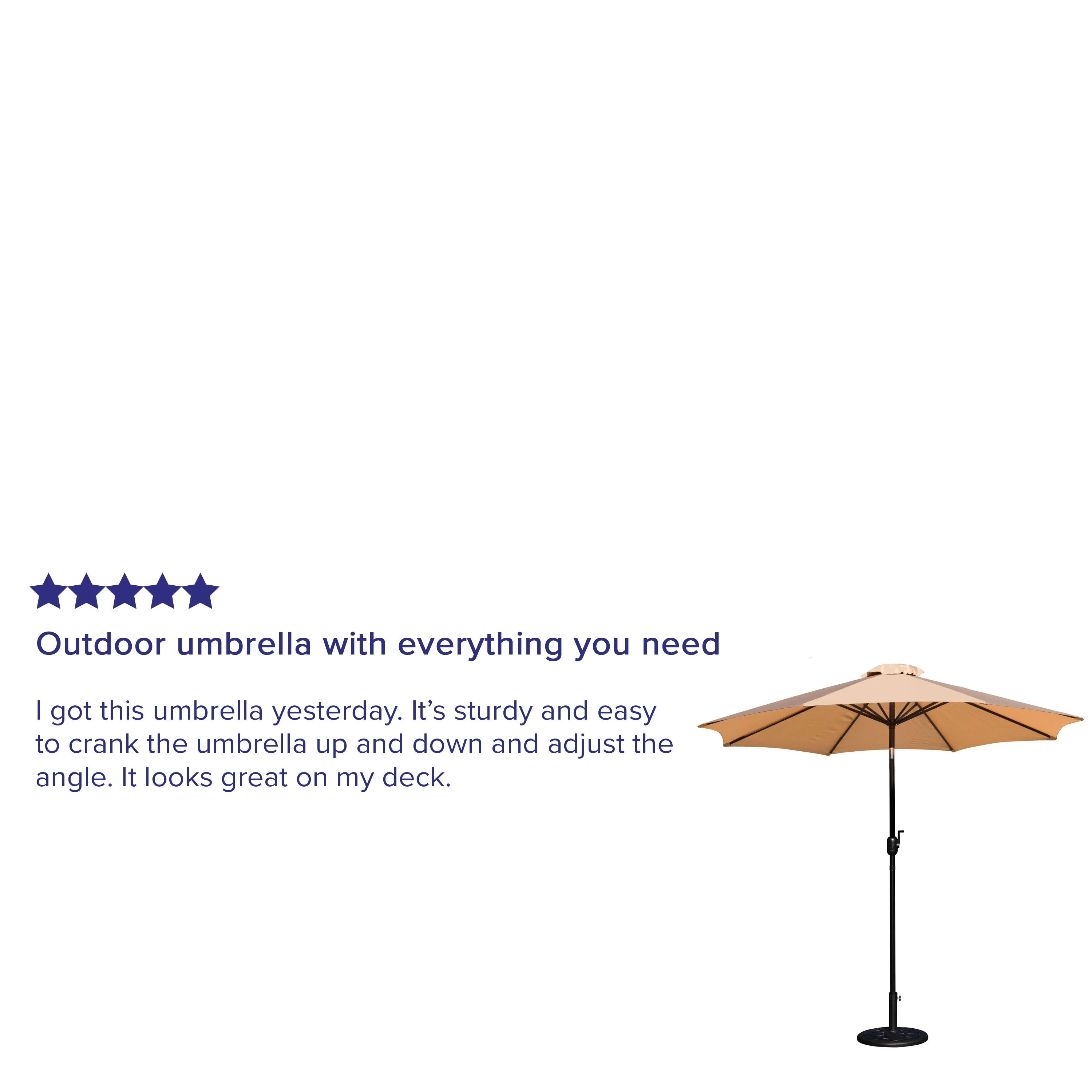 Kona9 FT Round Umbrella with Crank and Tilt Function and Standing Umbrella Base - Image 16