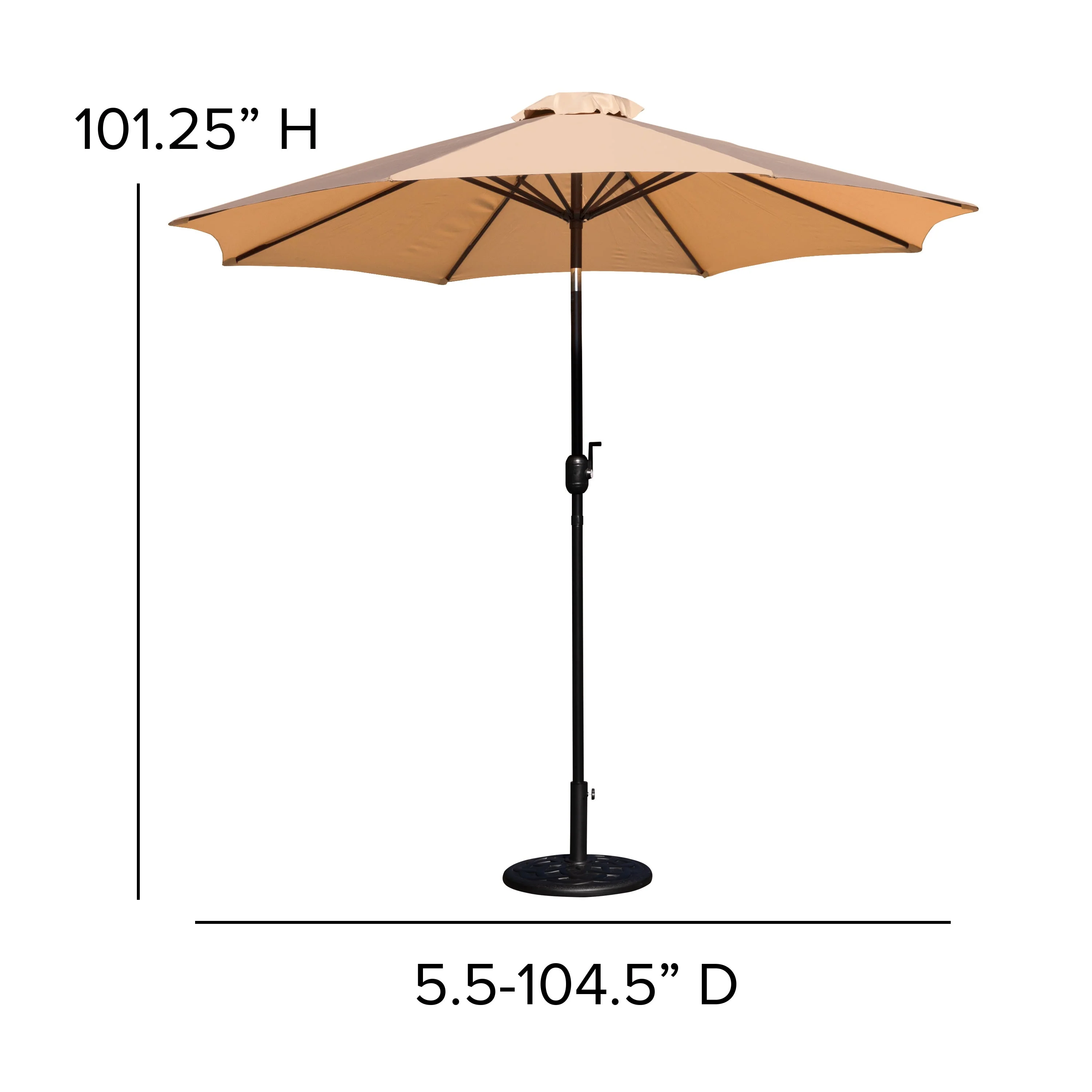 Kona9 FT Round Umbrella with Crank and Tilt Function and Standing Umbrella Base - Image 18