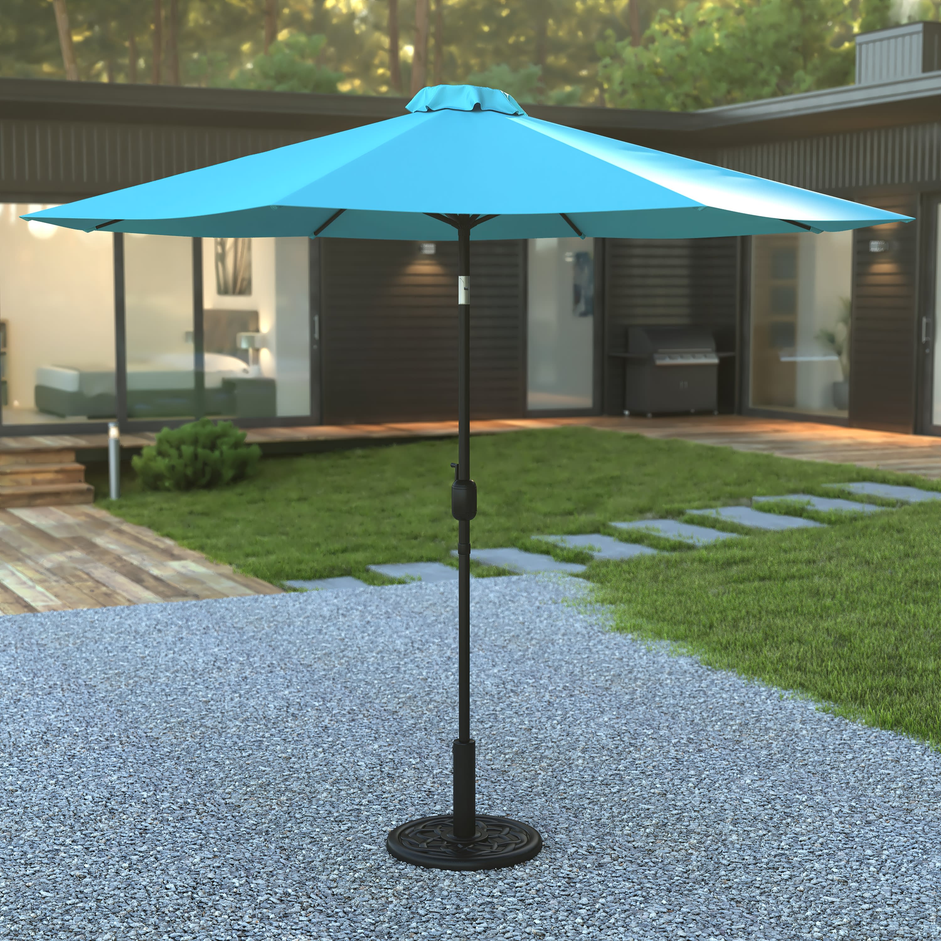 Kona9 FT Round Umbrella with Crank and Tilt Function and Standing Umbrella Base - Image 26