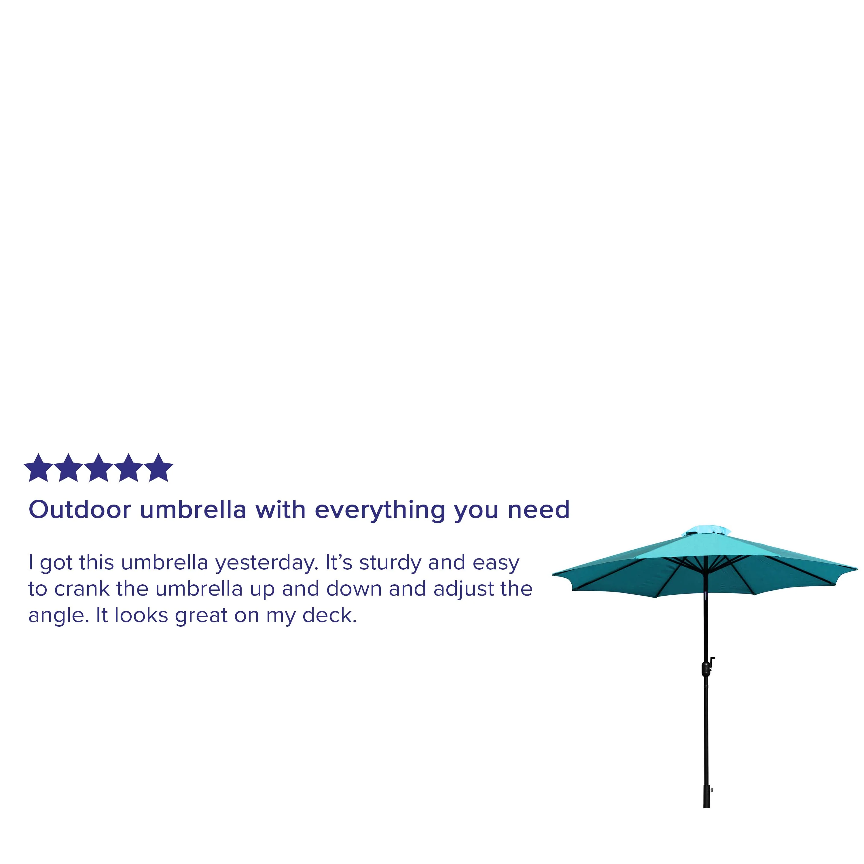 Kona9 FT Round Umbrella with Crank and Tilt Function and Standing Umbrella Base - Image 28