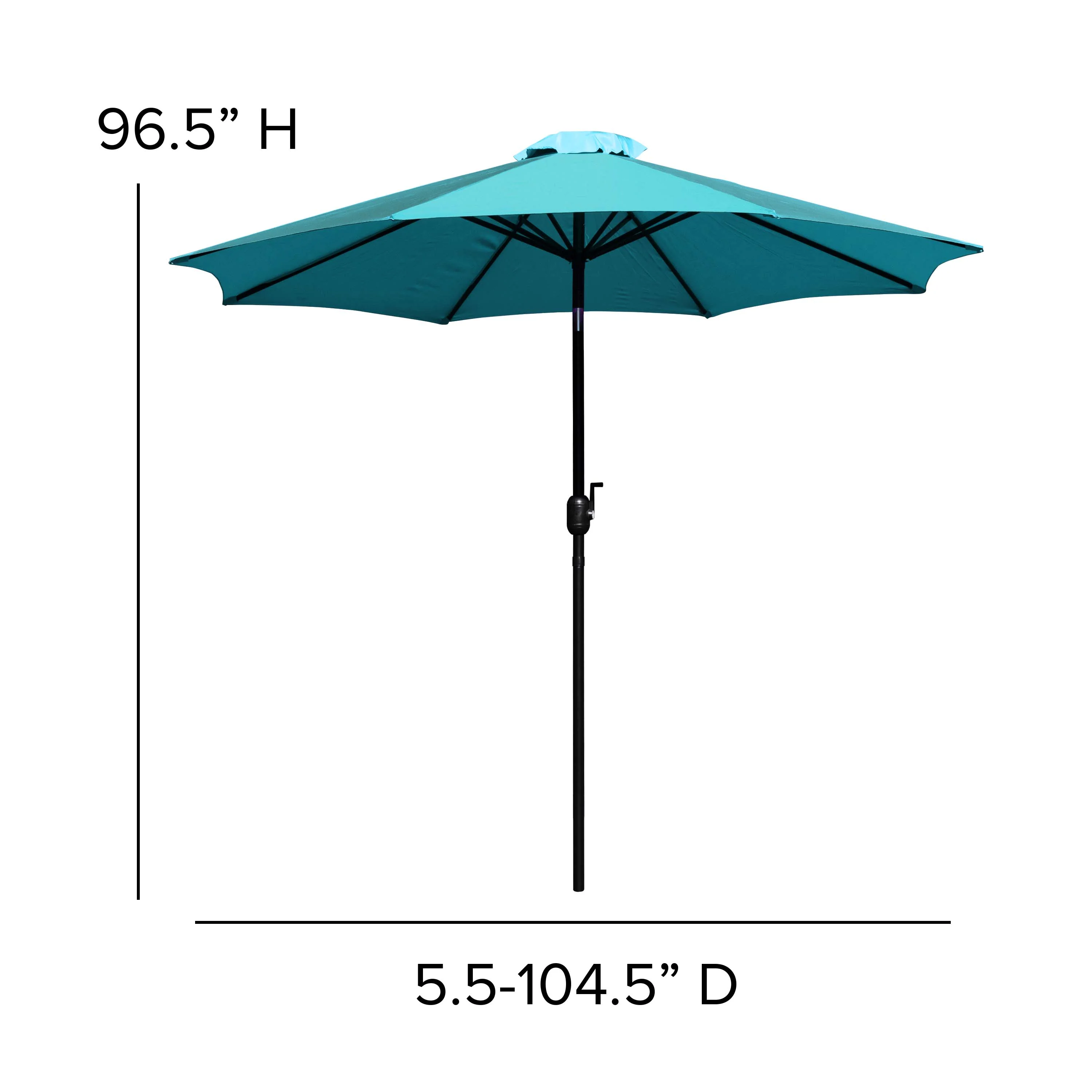Kona9 FT Round Umbrella with Crank and Tilt Function and Standing Umbrella Base - Image 30