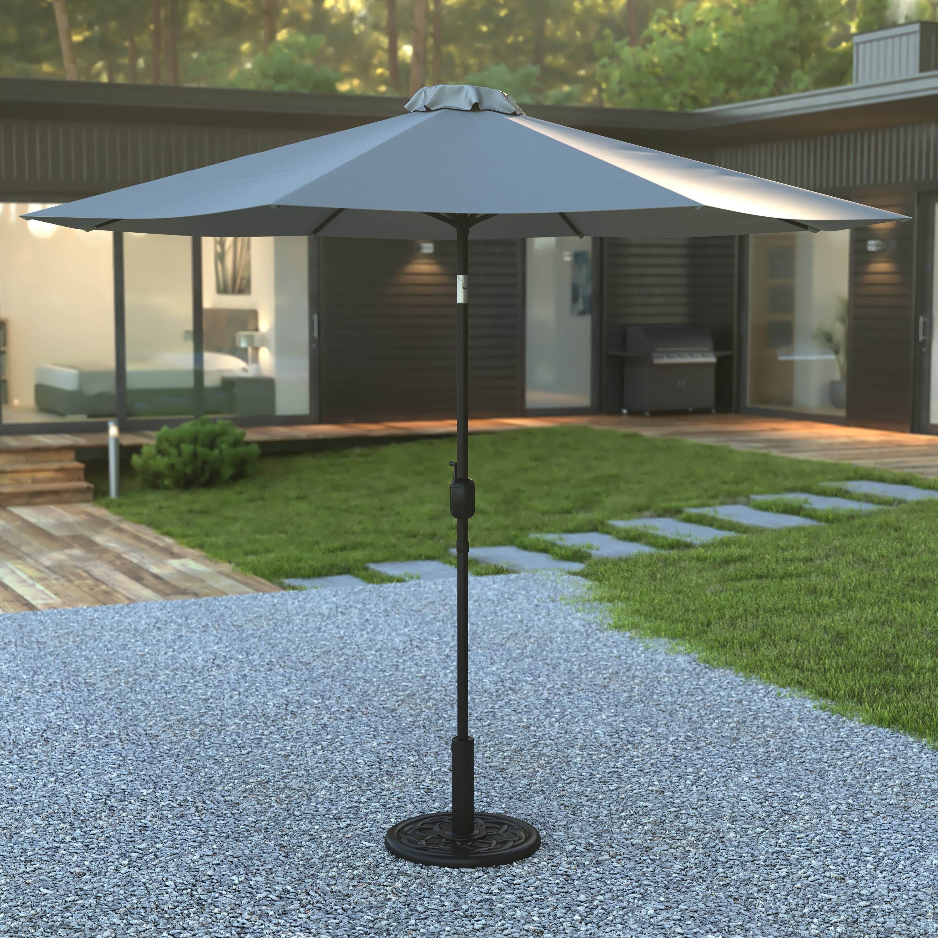 Kona9 FT Round Umbrella with Crank and Tilt Function and Standing Umbrella Base - Image 39