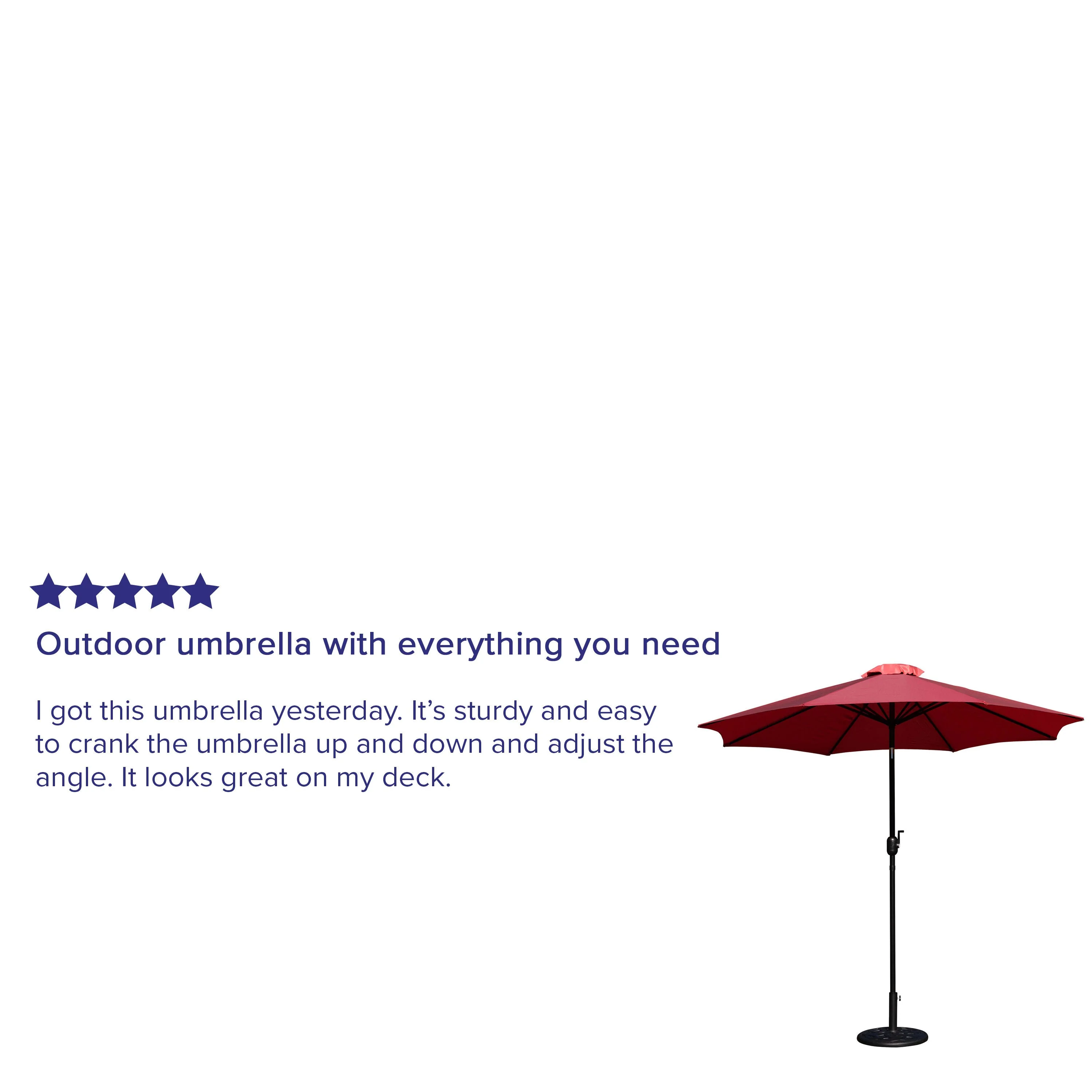 Kona9 FT Round Umbrella with Crank and Tilt Function and Standing Umbrella Base - Image 4