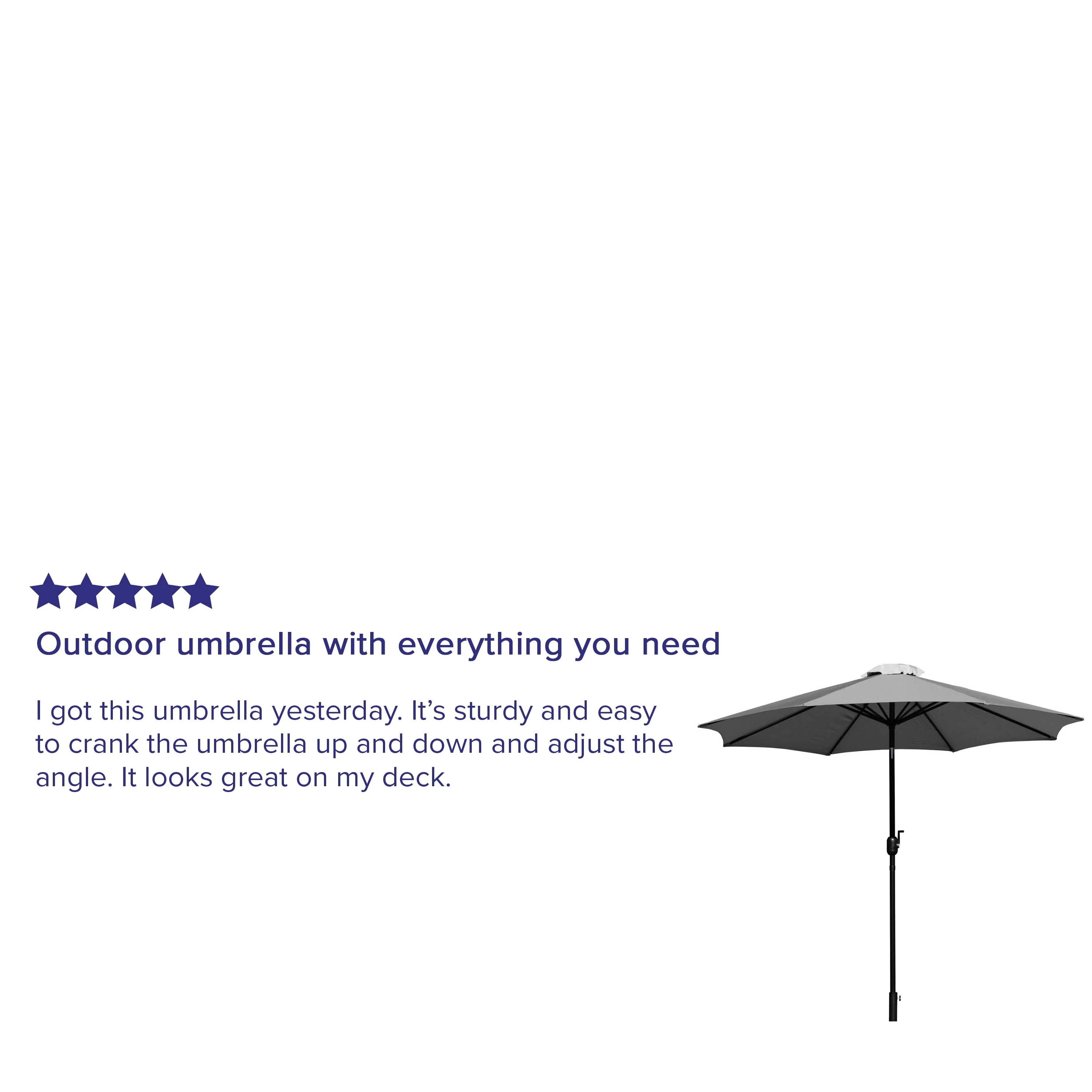 Kona9 FT Round Umbrella with Crank and Tilt Function and Standing Umbrella Base - Image 41