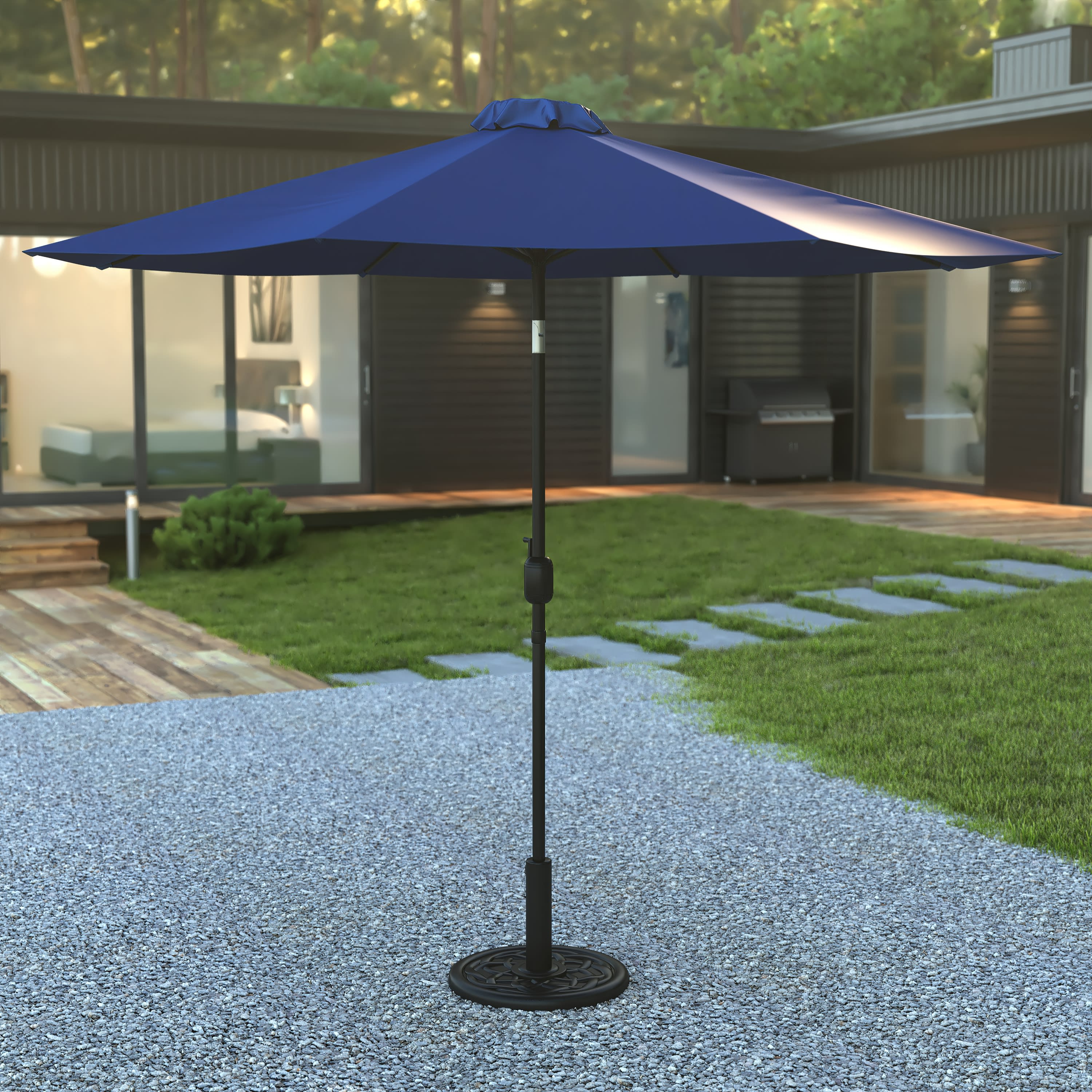 Kona9 FT Round Umbrella with Crank and Tilt Function and Standing Umbrella Base - Image 52