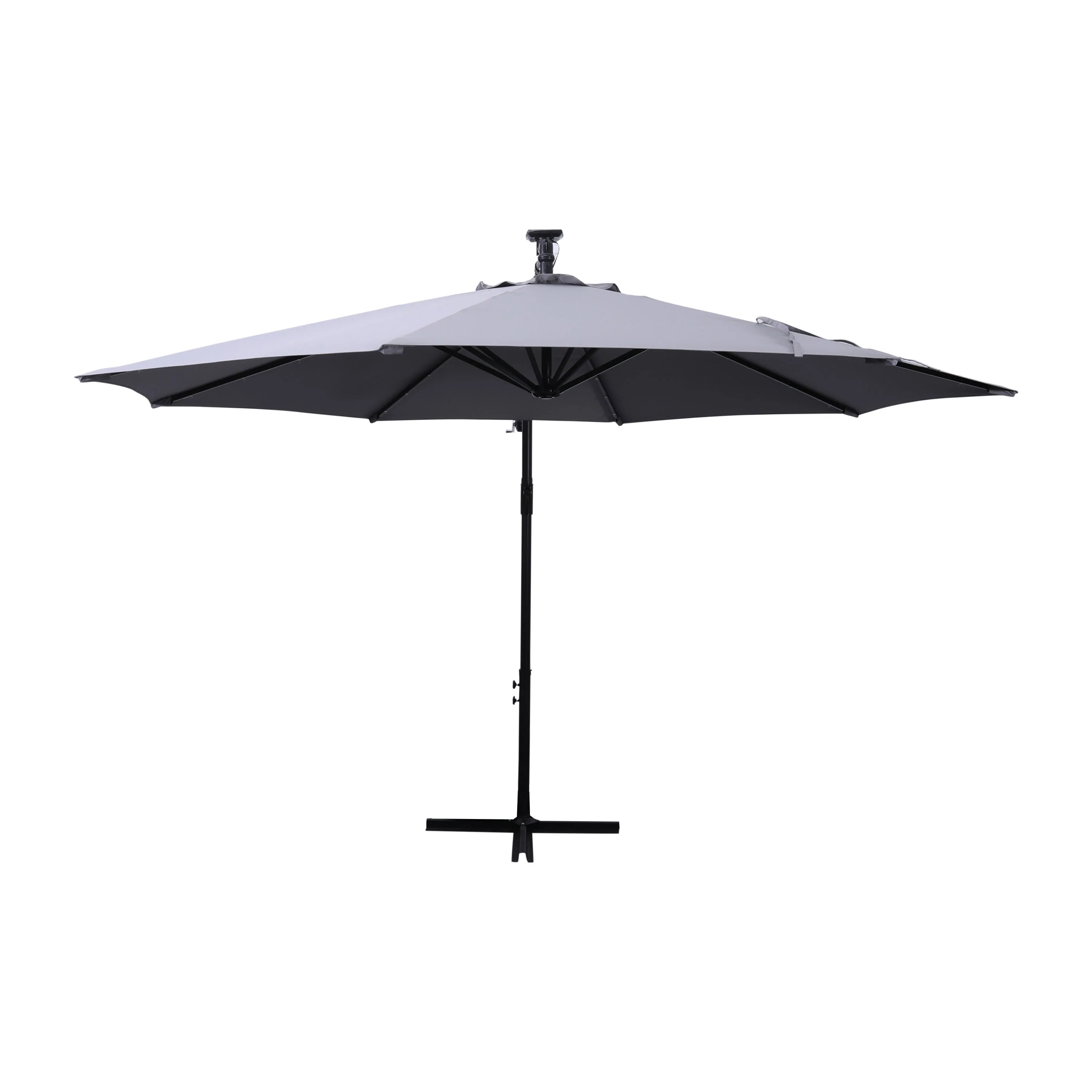 Sedona Commercial Grade 10ft Round Solar LED Cantilever Umbrella with Easy Lift and Tilt Function, Built in Cross Base - Image 20