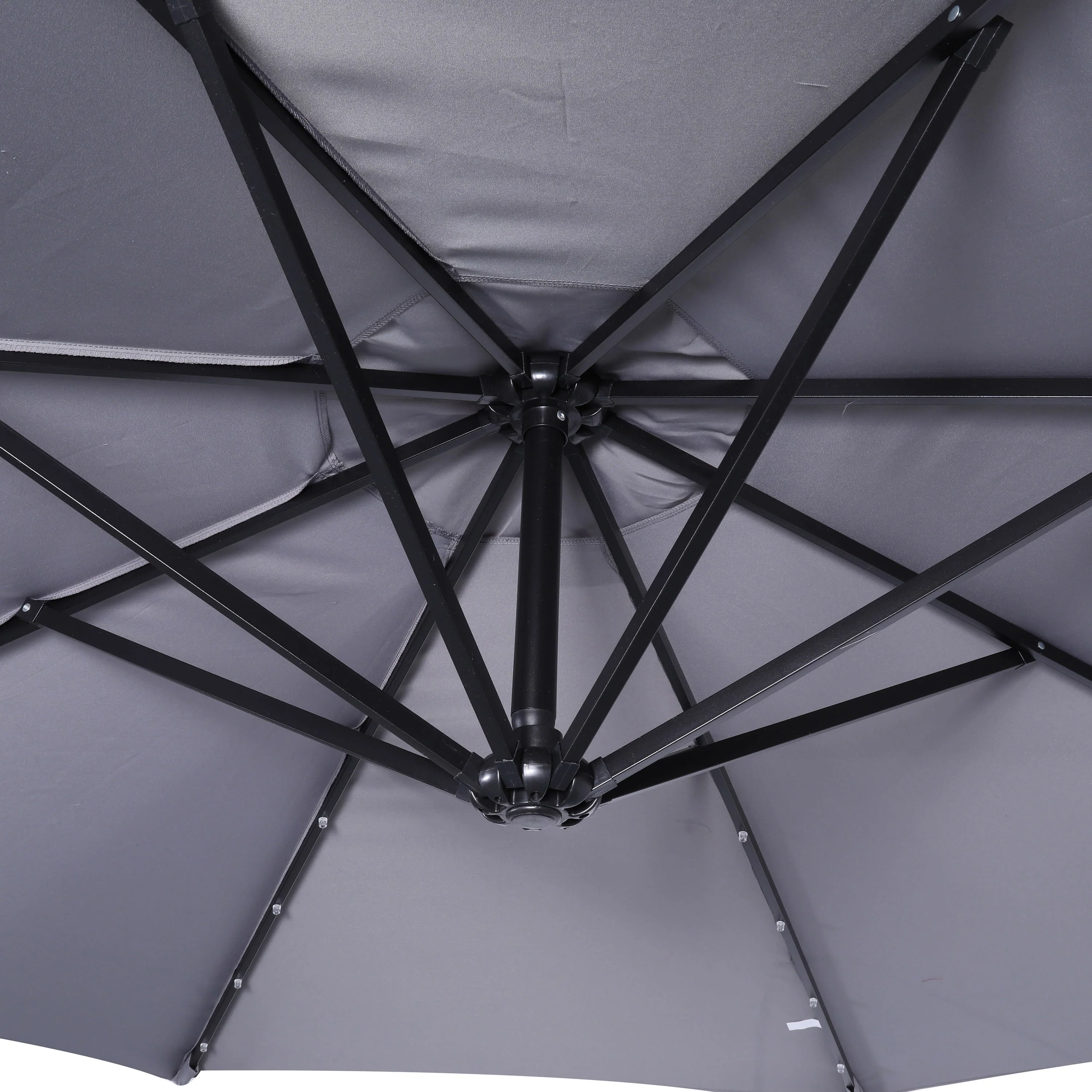 Sedona Commercial Grade 10ft Round Solar LED Cantilever Umbrella with Easy Lift and Tilt Function, Built in Cross Base - Image 24