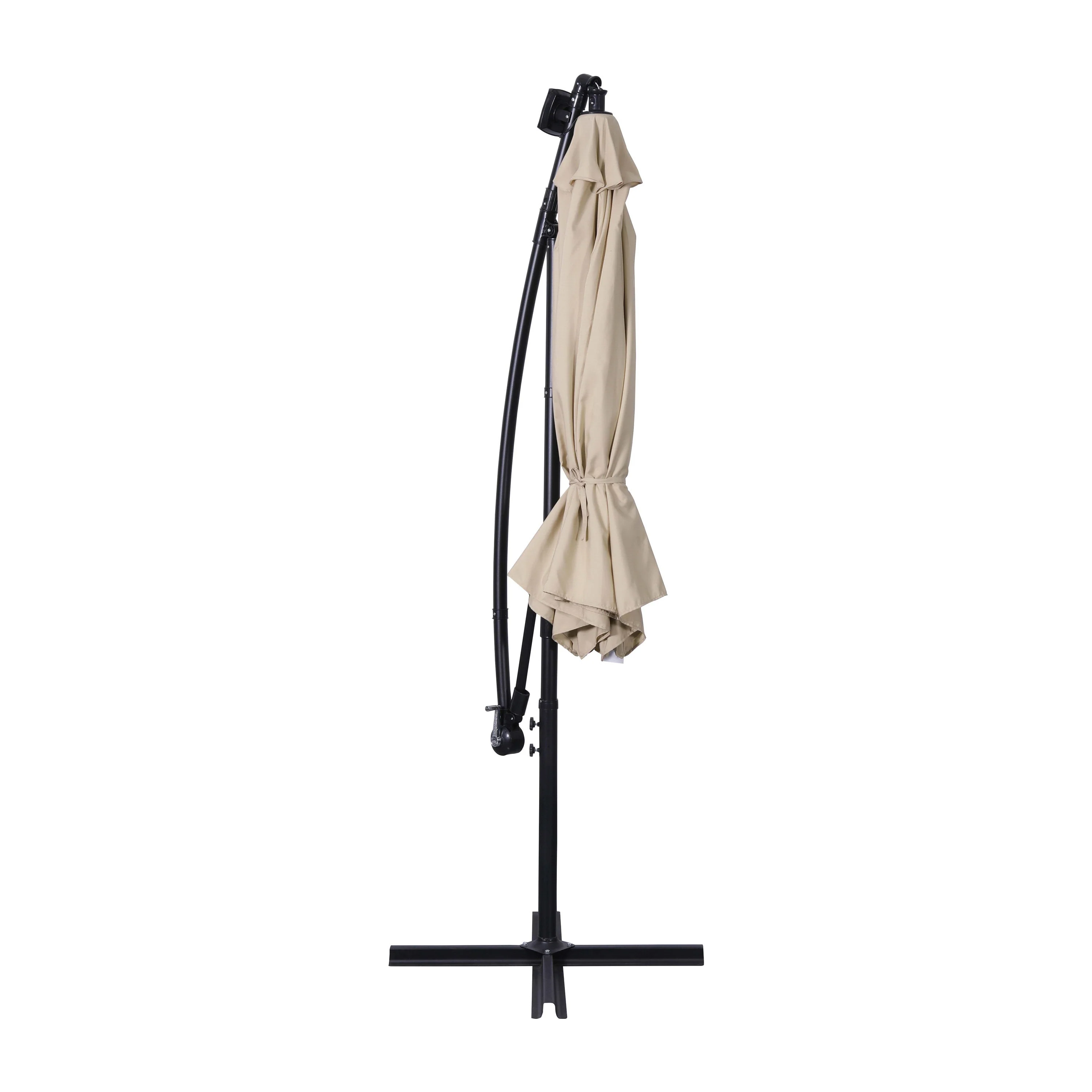 Sedona Commercial Grade 10ft Round Solar LED Cantilever Umbrella with Easy Lift and Tilt Function, Built in Cross Base - Image 7