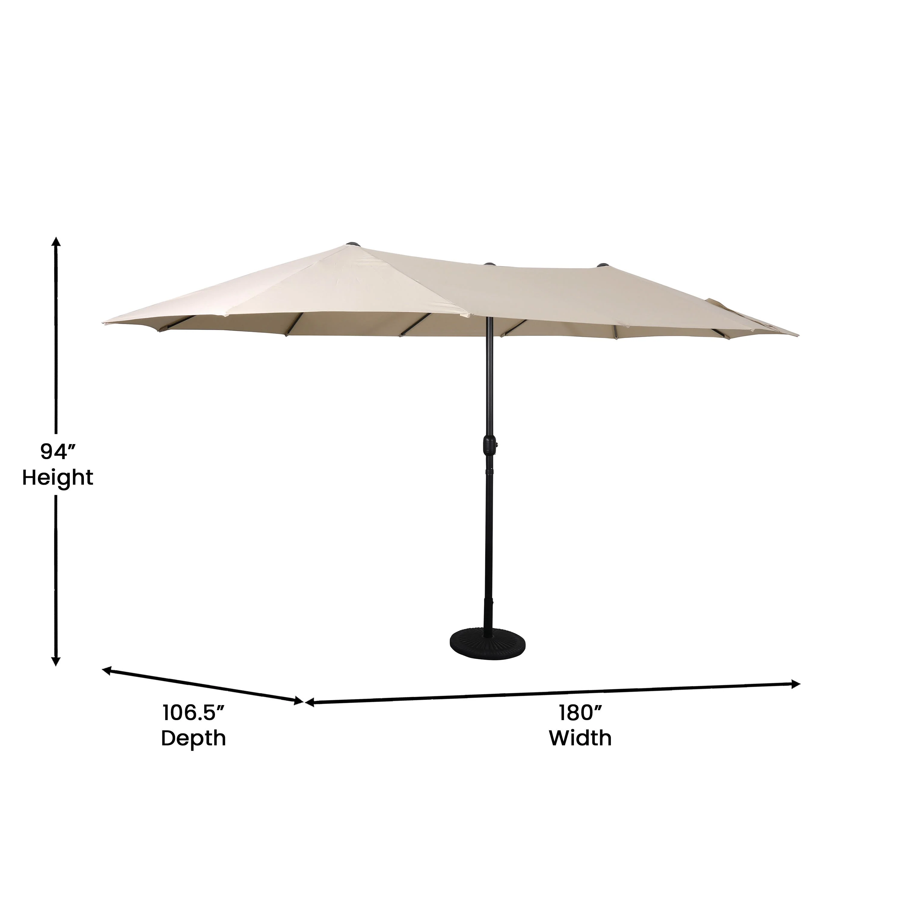 Elizabeth Commercial Grade 15 FT Triple Head Patio Umbrella with Easy Lift Crank Functionality - Image 15