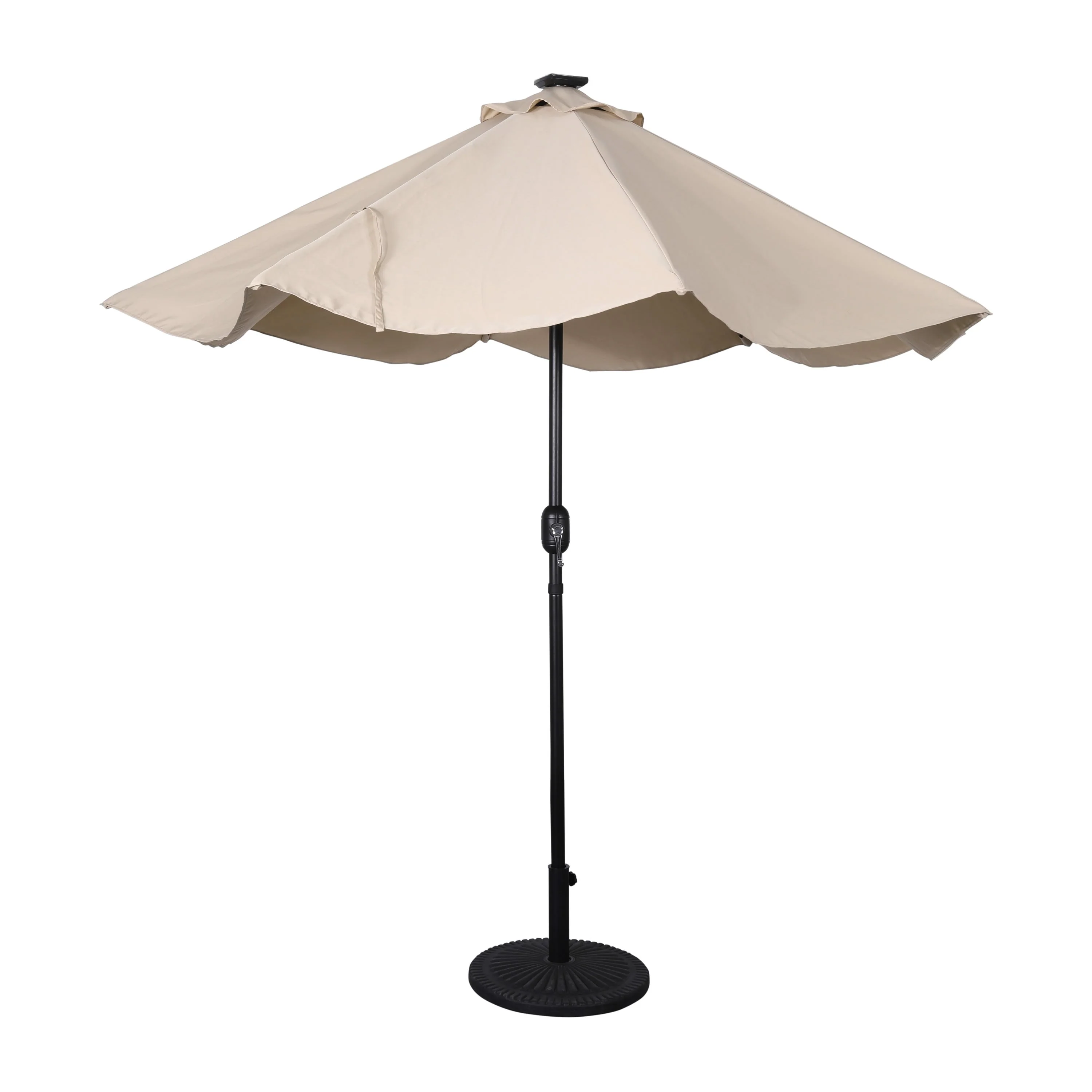 Montego Commercial Grade 9ft Round Solar LED Umbrella with Crank Lift and Tilt Function - Image 21