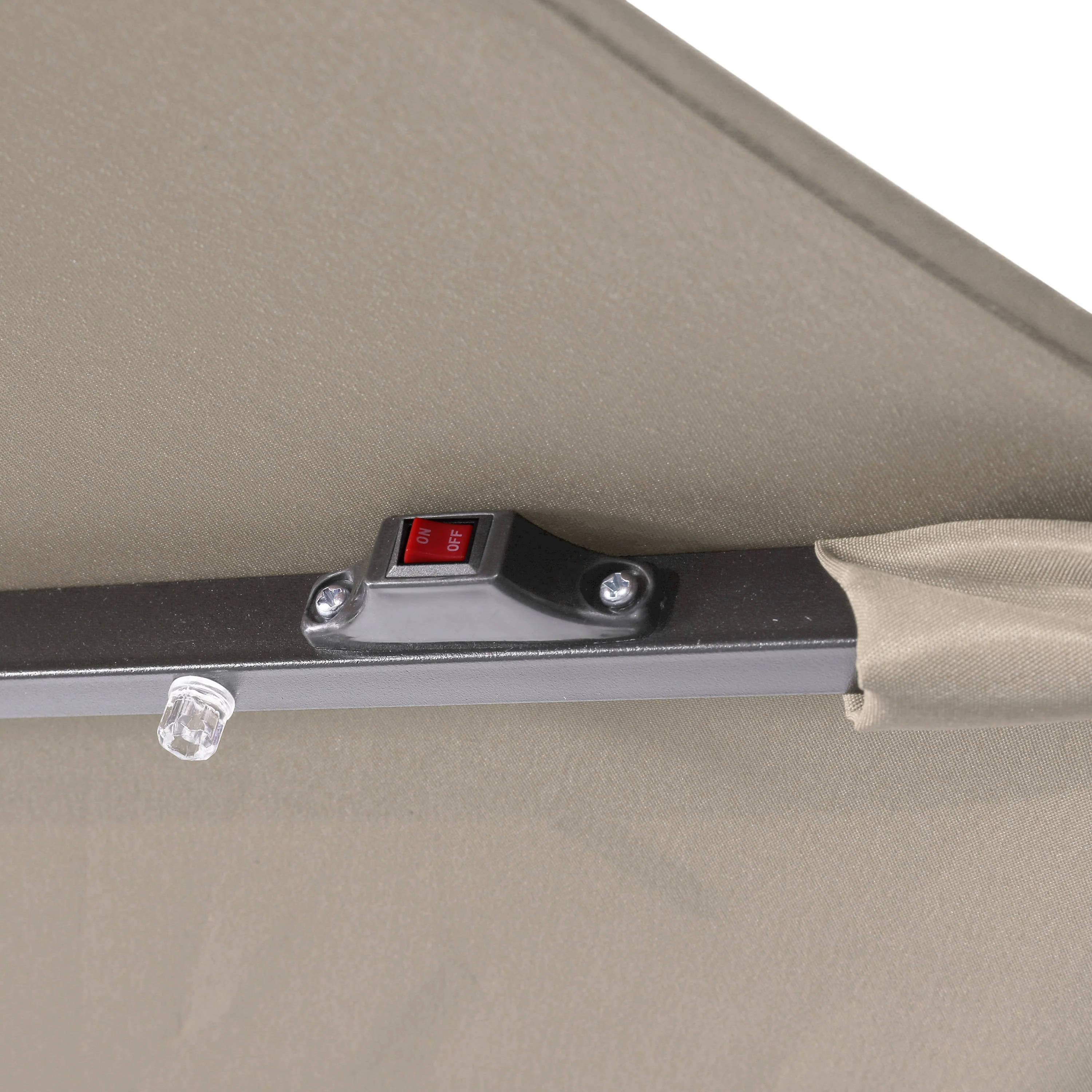 Montego Commercial Grade 9ft Round Solar LED Umbrella with Crank Lift and Tilt Function - Image 22