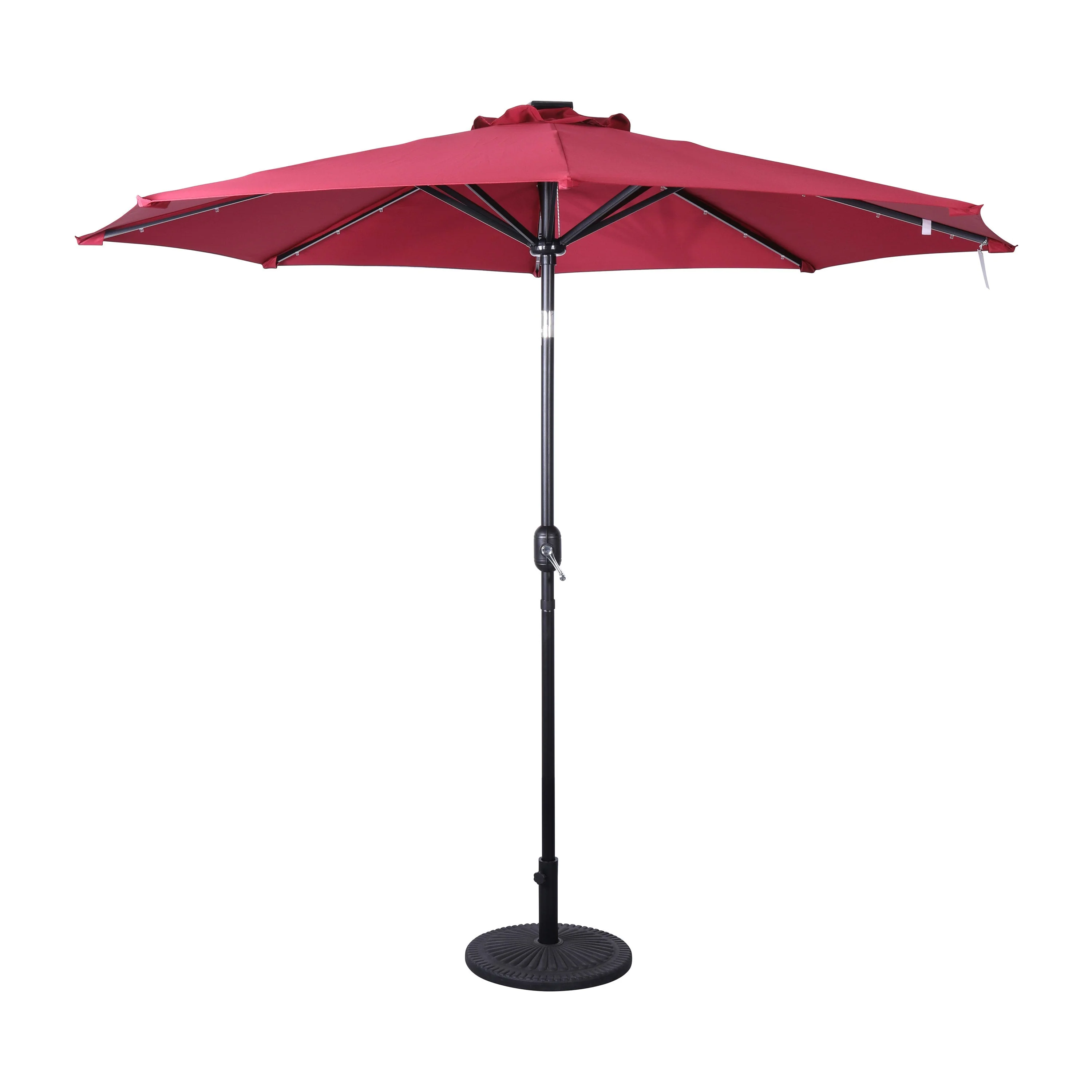 Montego Commercial Grade 9ft Round Solar LED Umbrella with Crank Lift and Tilt Function - Image 27