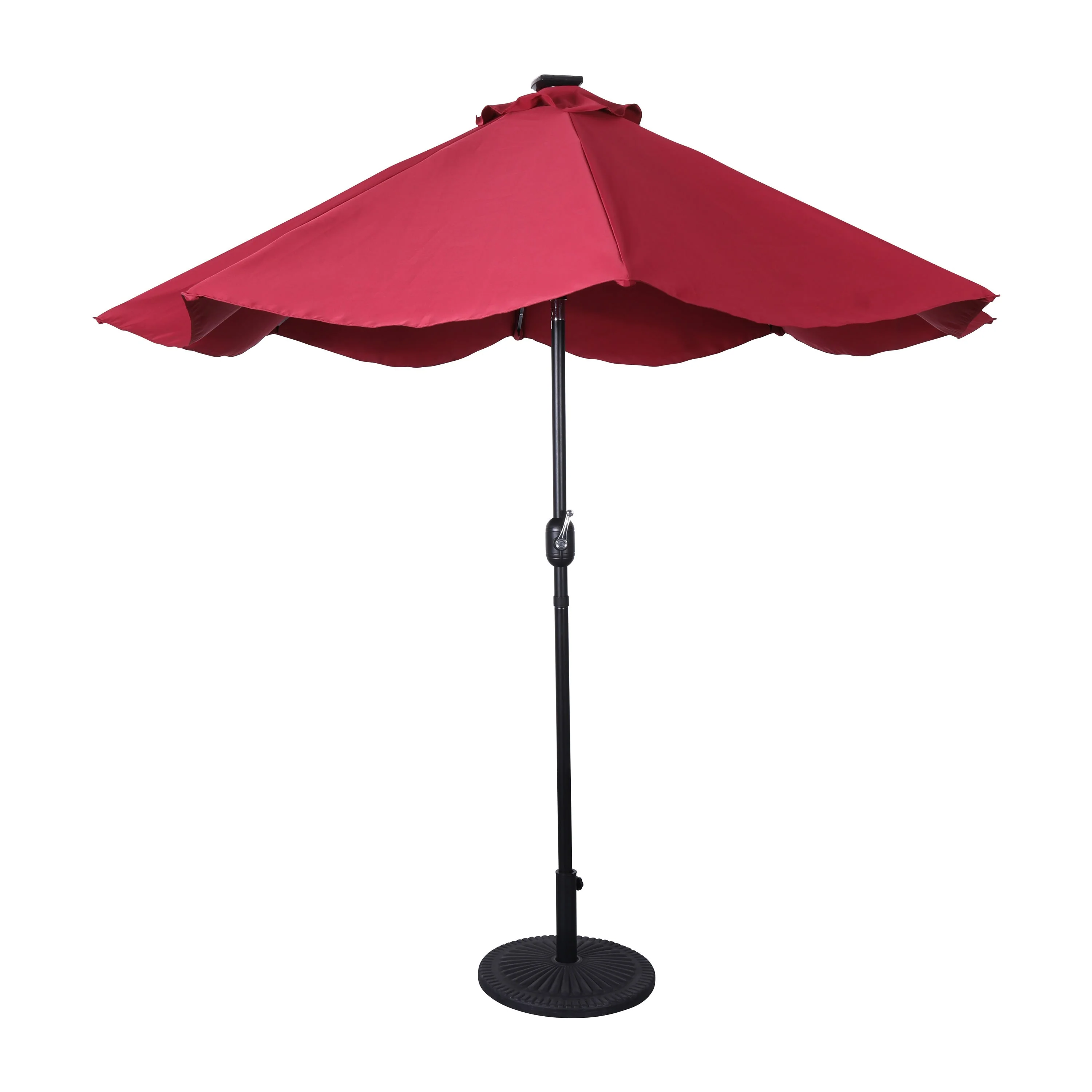 Montego Commercial Grade 9ft Round Solar LED Umbrella with Crank Lift and Tilt Function - Image 8